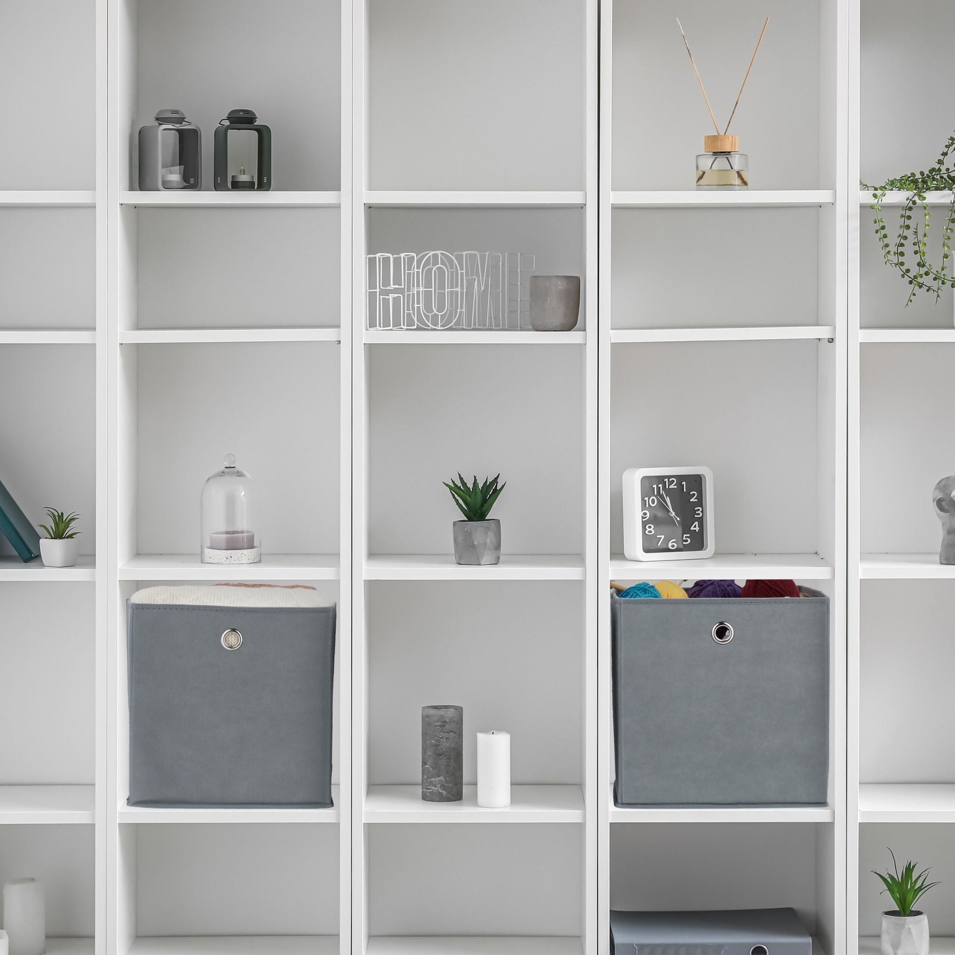 Aufbewahrungsbox 4er-Set Silber-Grau von Relaxdays