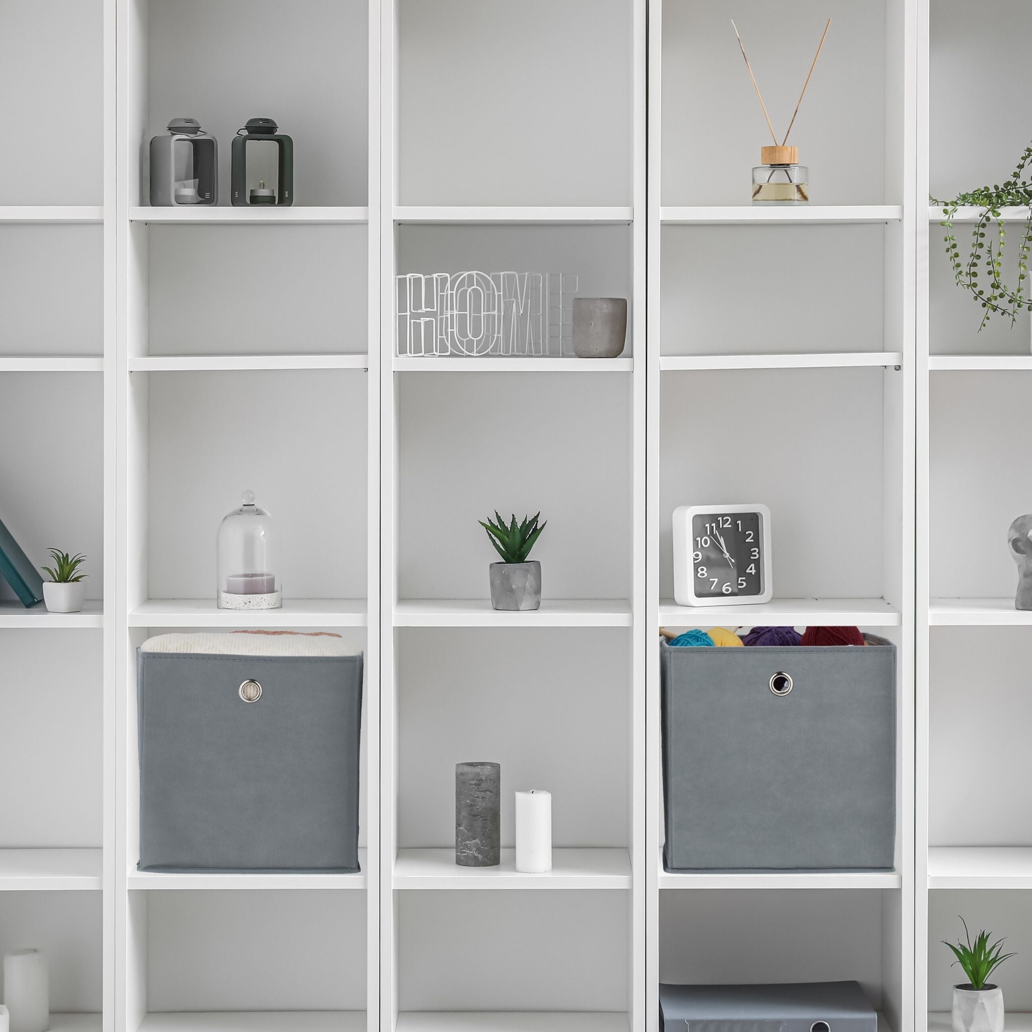 Aufbewahrungsbox 4er-Set Silber-Grau von Relaxdays