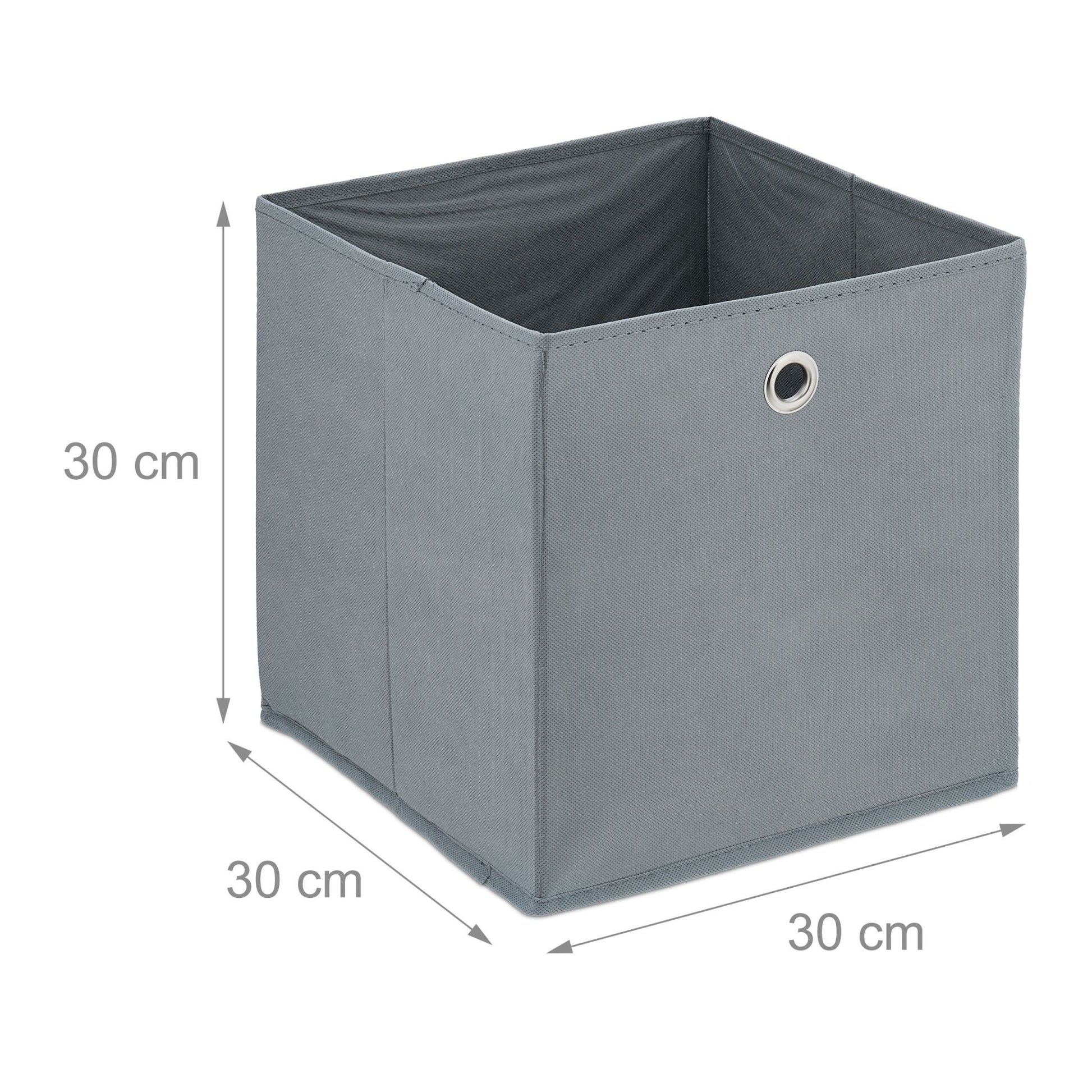 Aufbewahrungsbox 4er-Set Silber-Grau von Relaxdays