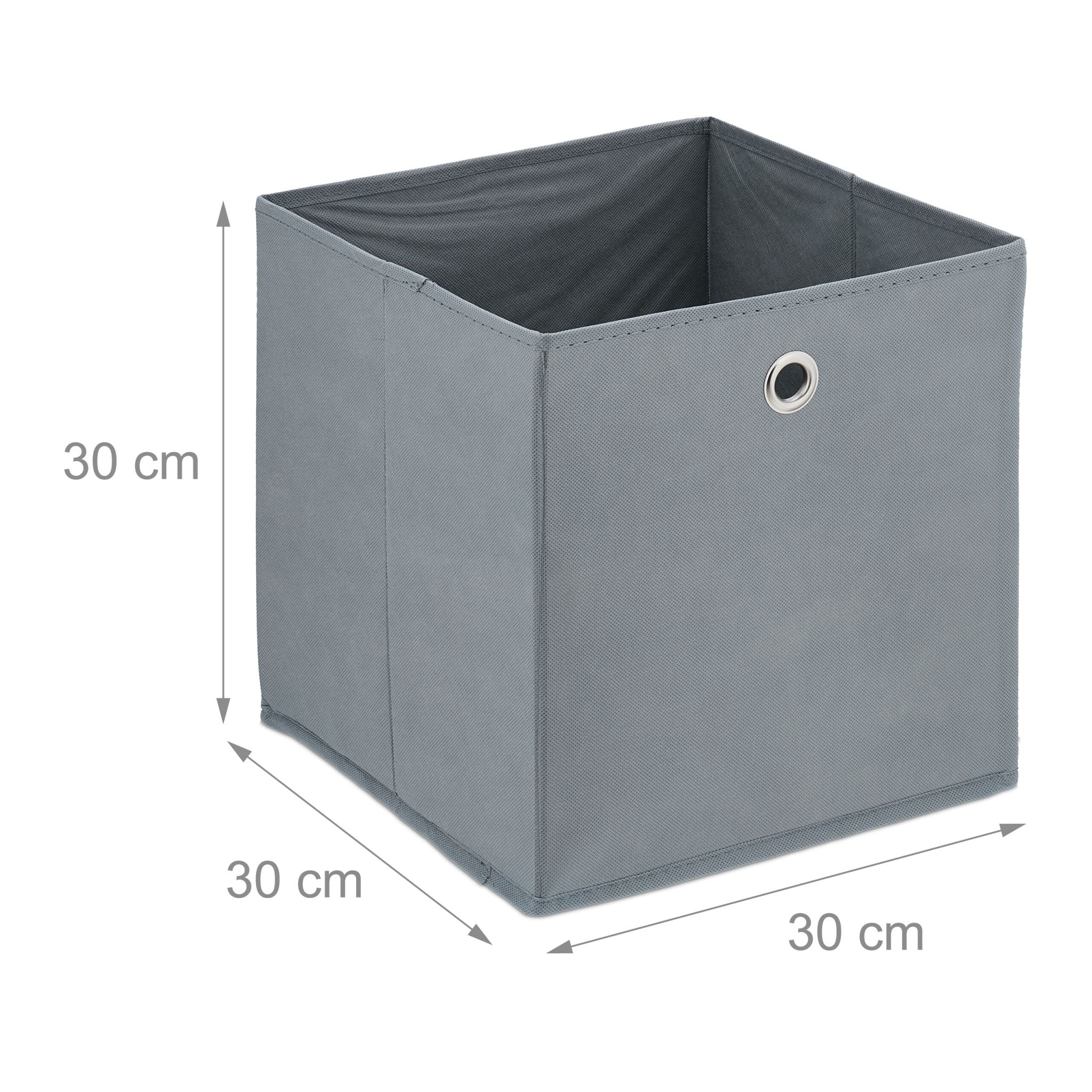 Aufbewahrungsbox 4er-Set Silber-Grau von Relaxdays