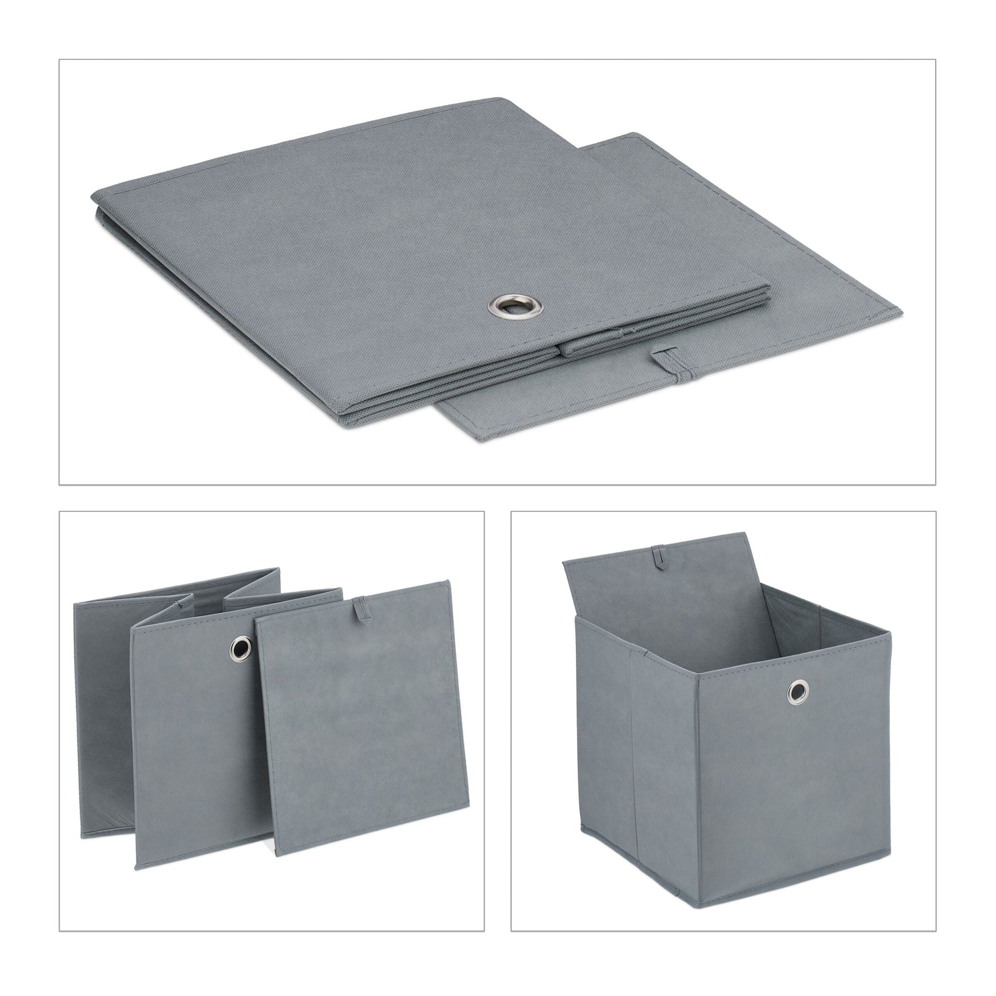 Aufbewahrungsbox 4er-Set Silber-Grau von Relaxdays