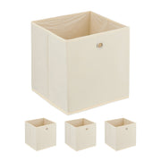 Aufbewahrungsbox 4er-Set Creme-Silber von Relaxdays