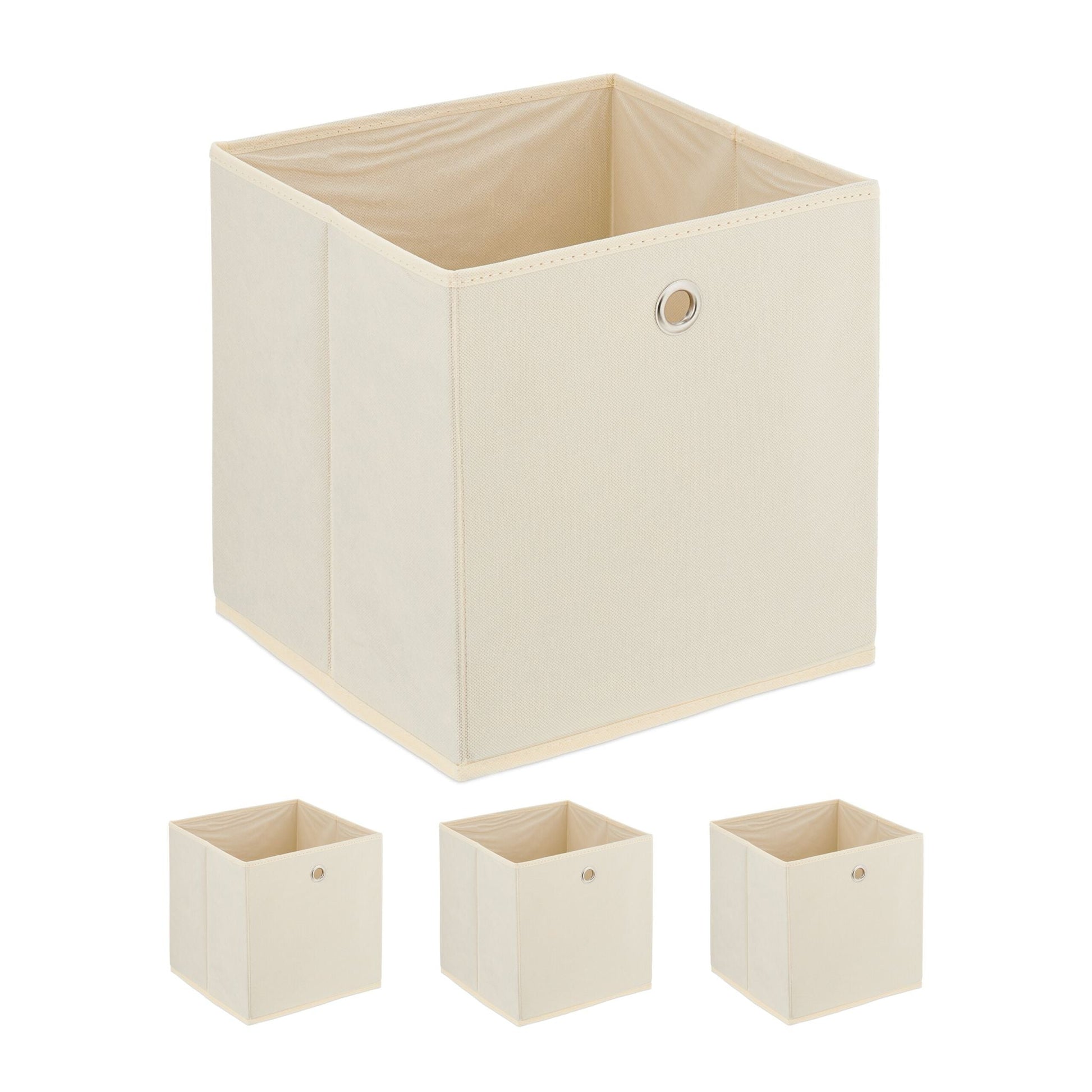 Aufbewahrungsbox 4er-Set Creme-Silber von Relaxdays