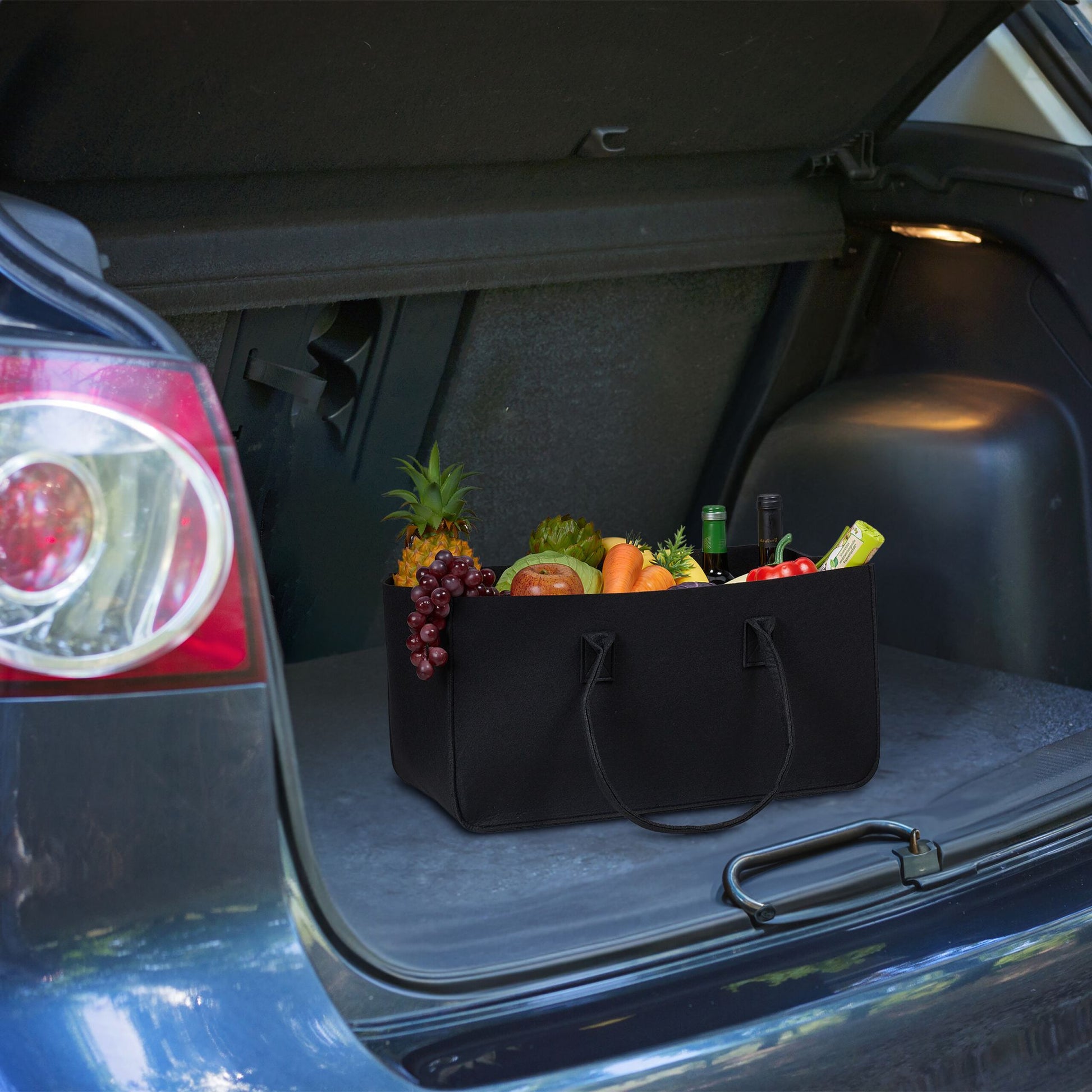Kaminholztasche Filz 2er-Set Schwarz von Relaxdays