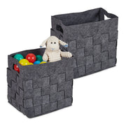 Grauer Aufbewahrungskorb Filz 2er-Set Grau von Relaxdays