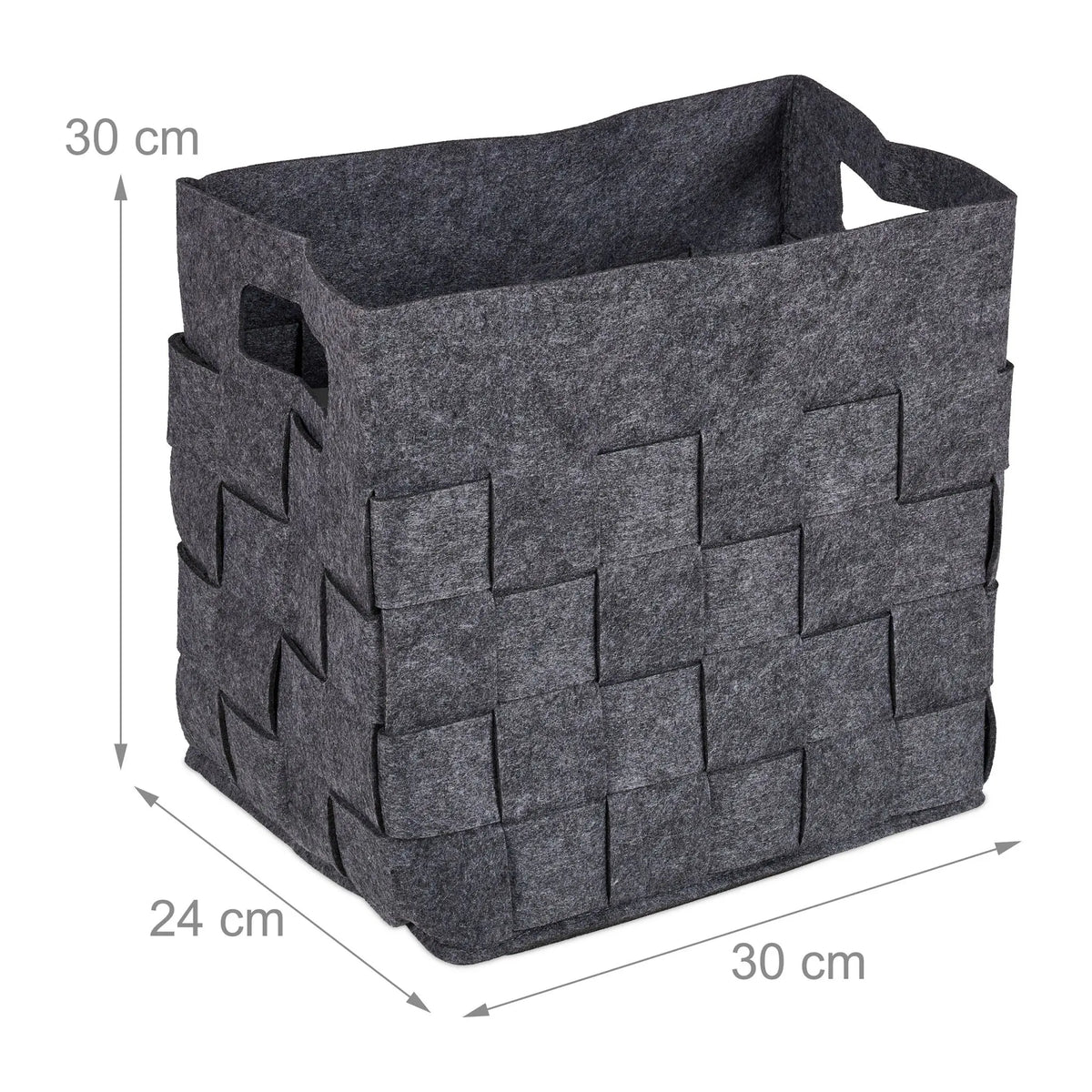 Grauer Aufbewahrungskorb Filz 2er-Set Grau von Relaxdays
