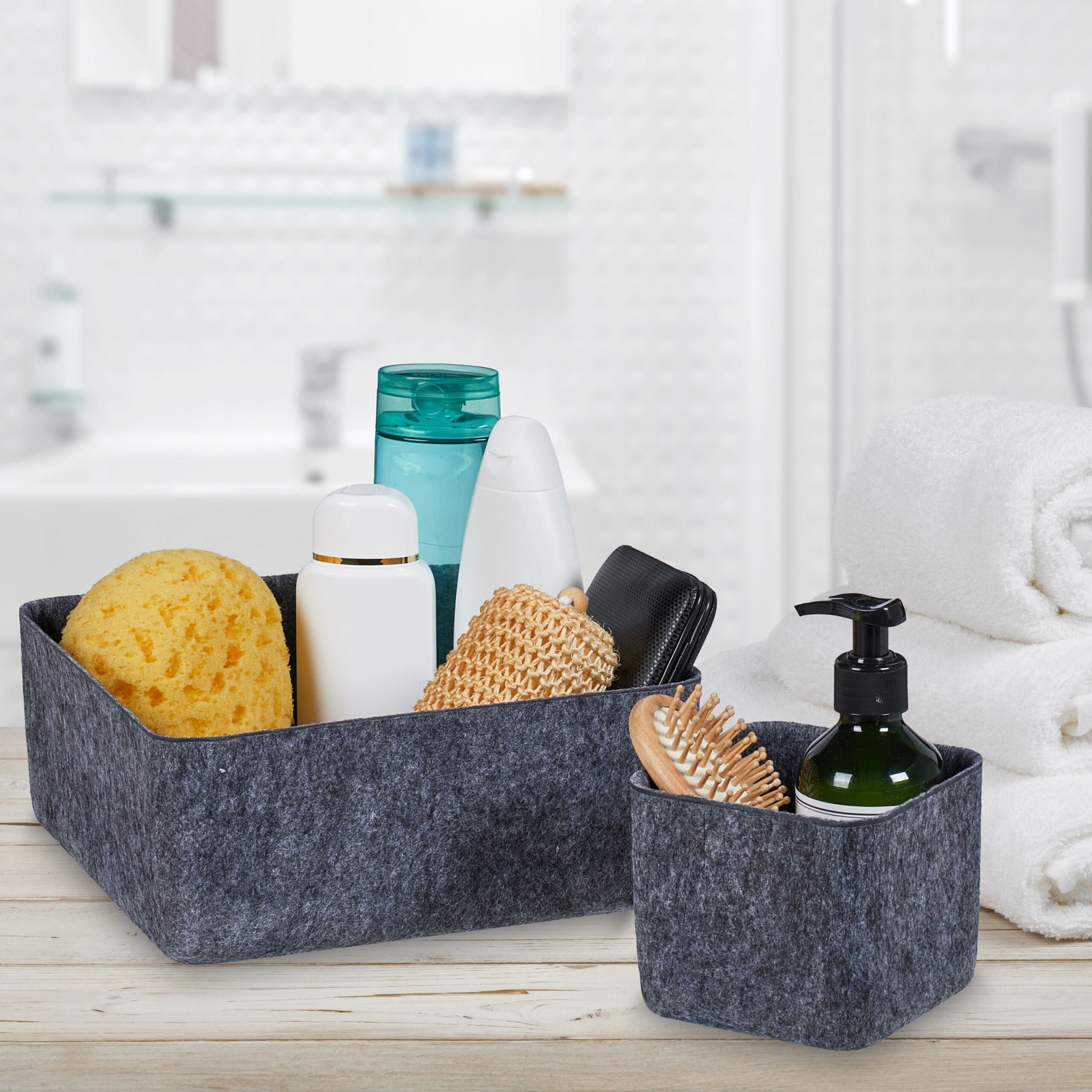 Schubladen Organizer 5er-Set Anthrazit von Relaxdays