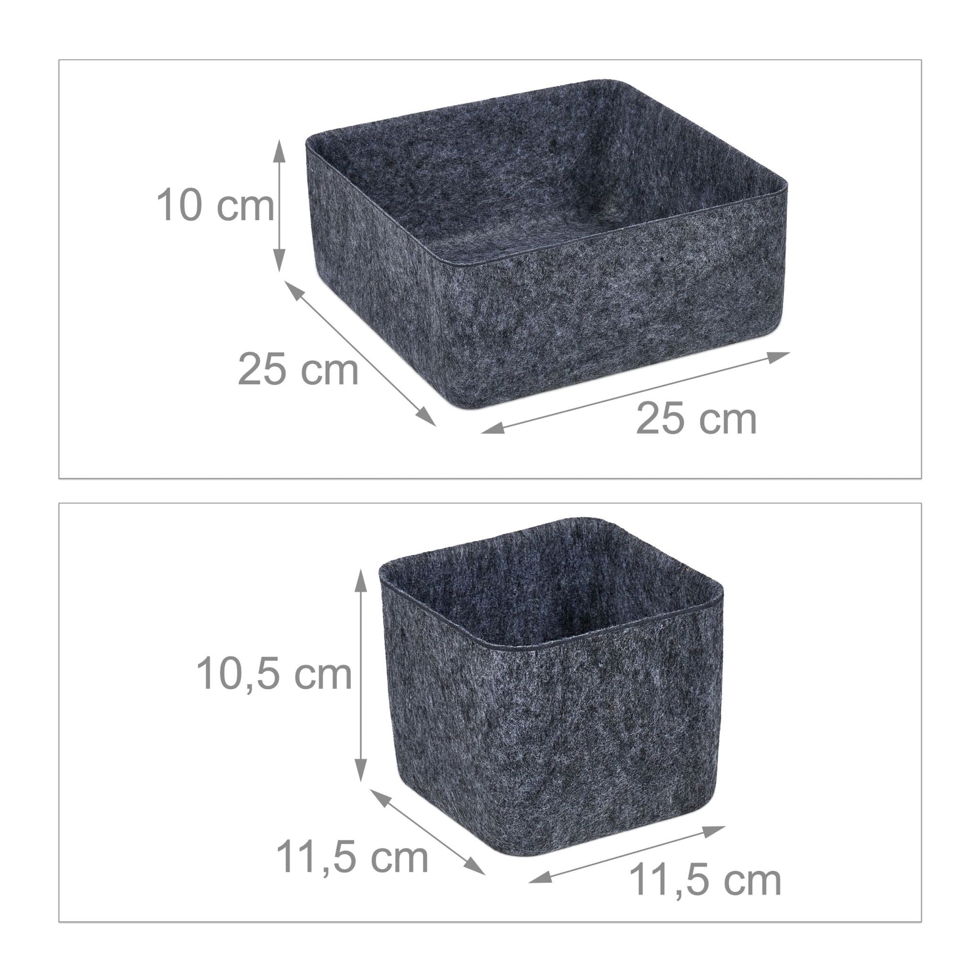 Schubladen Organizer 5er-Set Anthrazit von Relaxdays