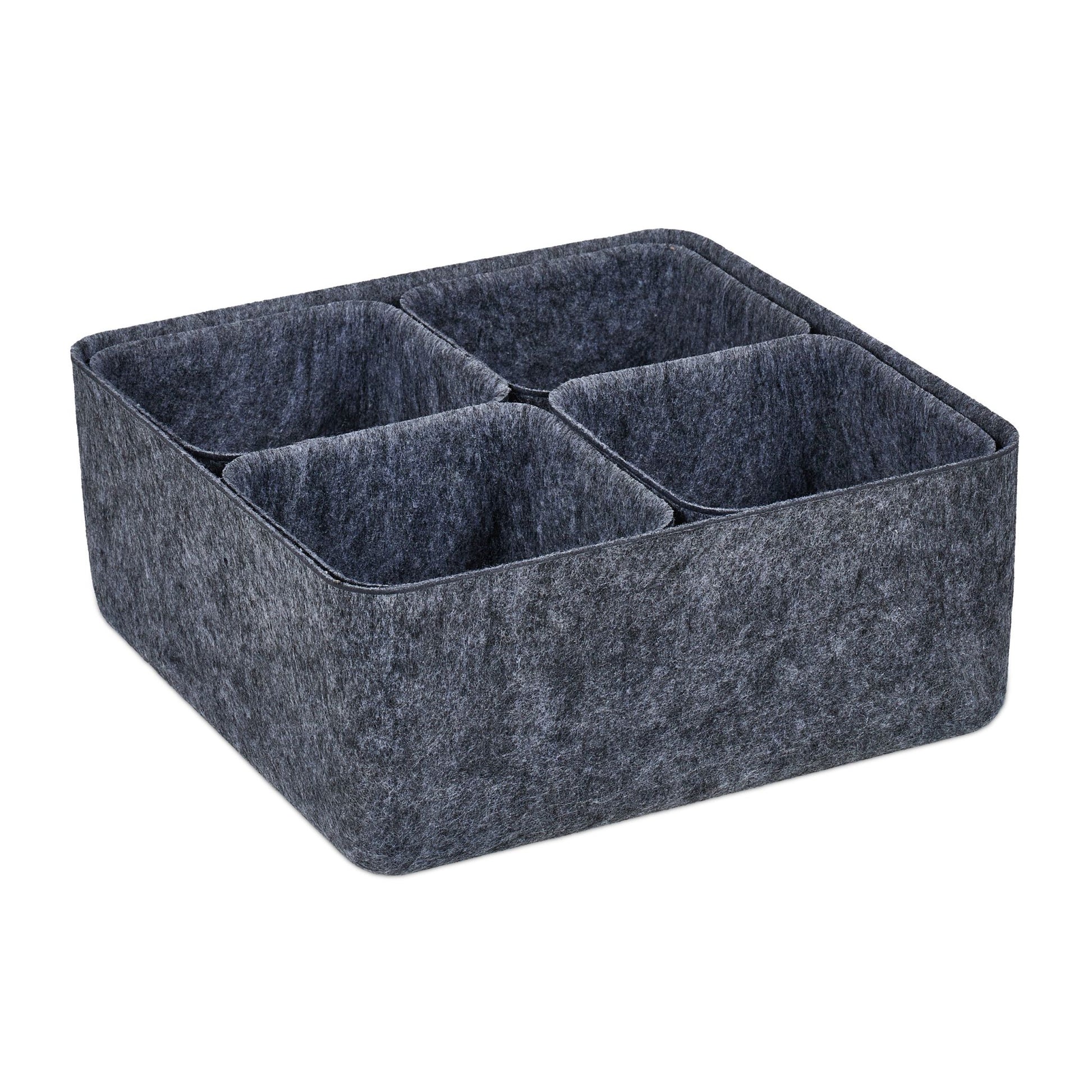 Schubladen Organizer 5er-Set Anthrazit von Relaxdays