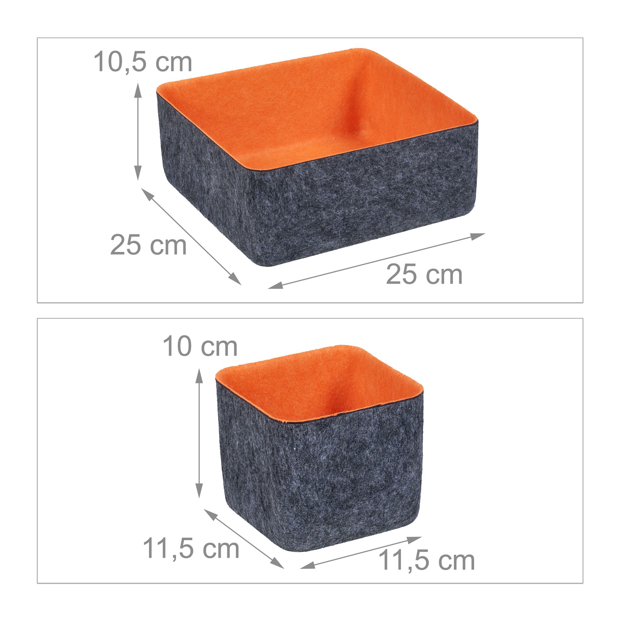 Schubladen Organizer 5er-Set Anthrazit-Orange von Relaxdays