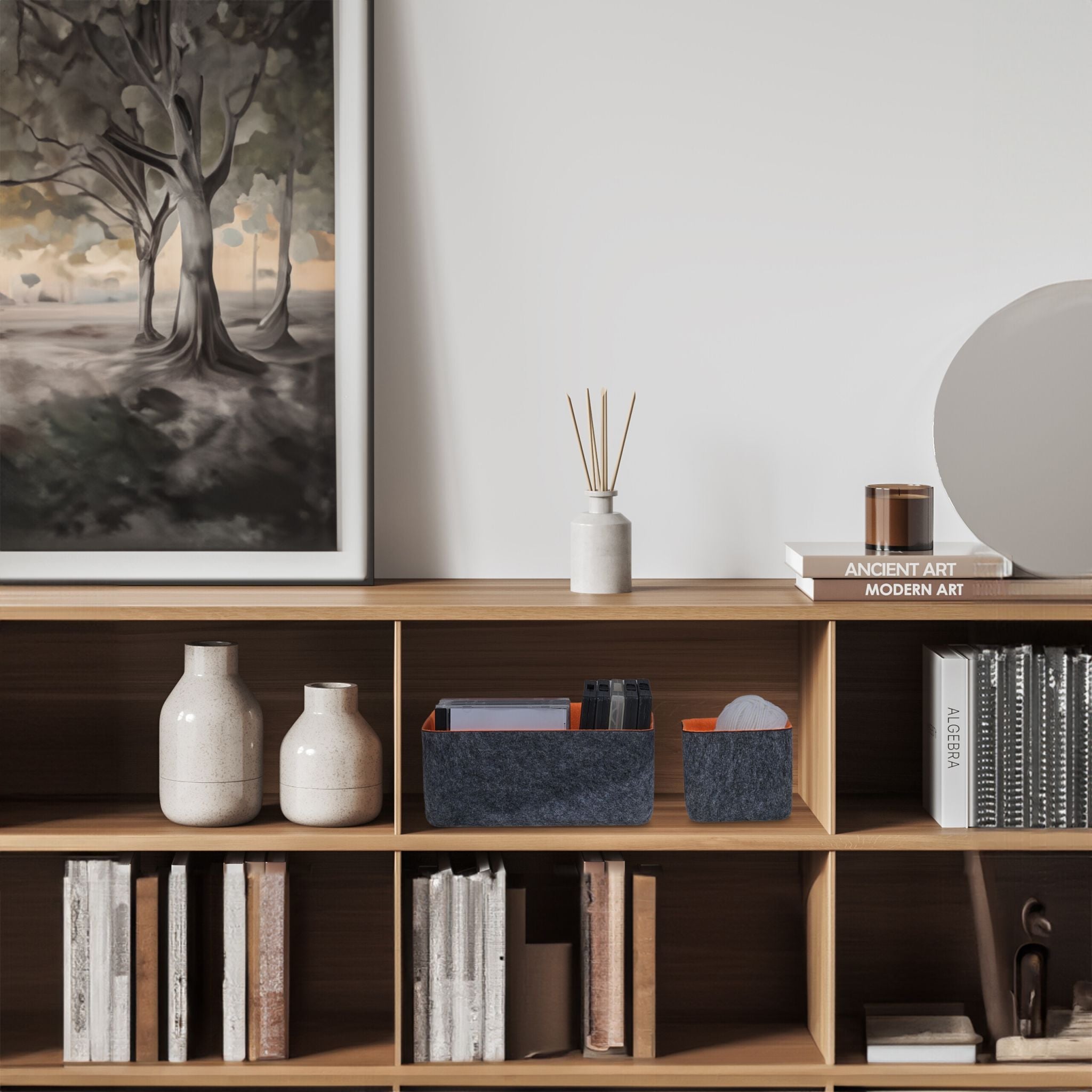 Schubladen Organizer 5er-Set Anthrazit-Orange von Relaxdays