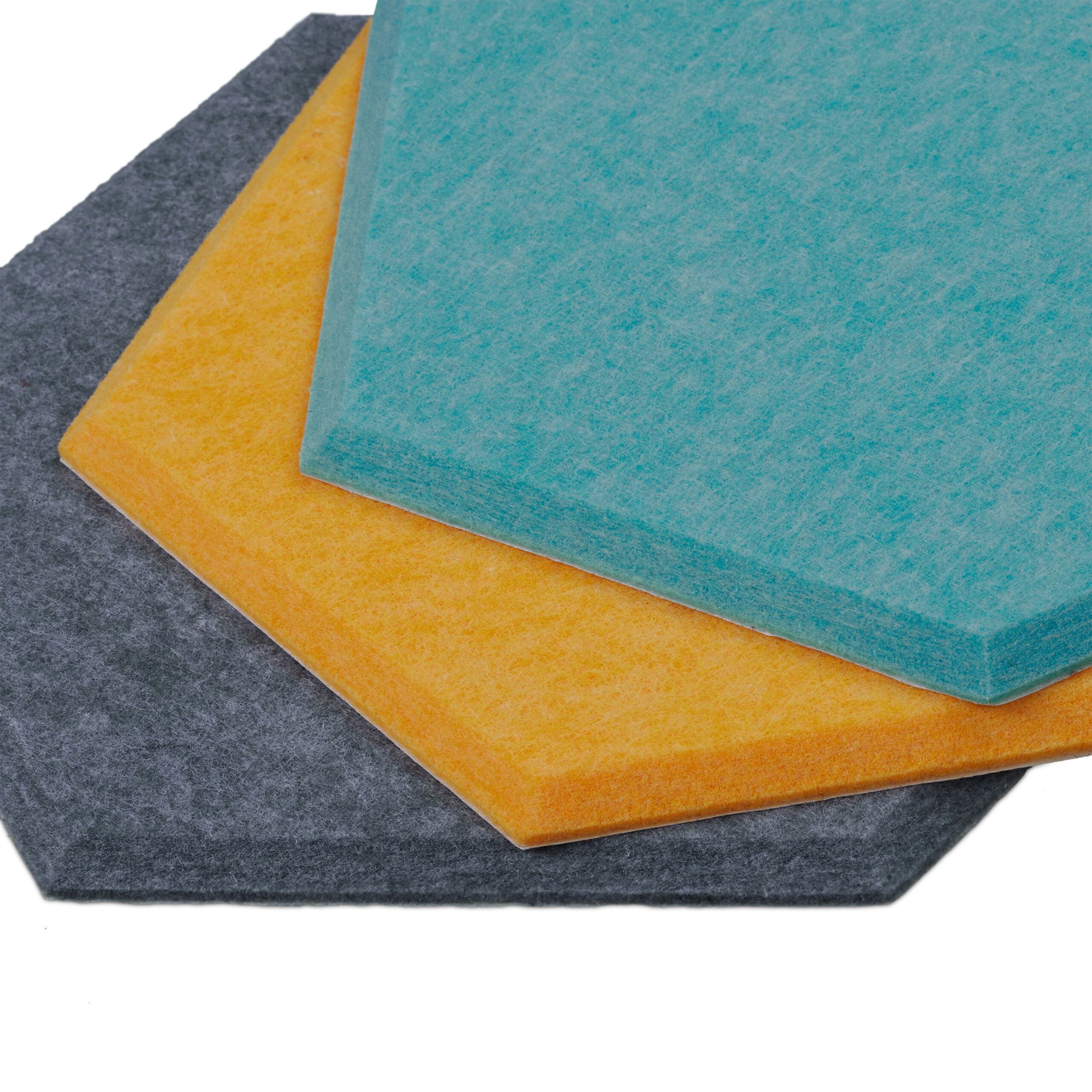 Filzpinnwand Sechsecke 12er-Set Gelb-Hellblau-Grau von Relaxdays