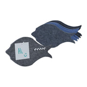 Filzpinnwand Fische 6er-Set Anthrazit-Hellblau-Grau von Relaxdays