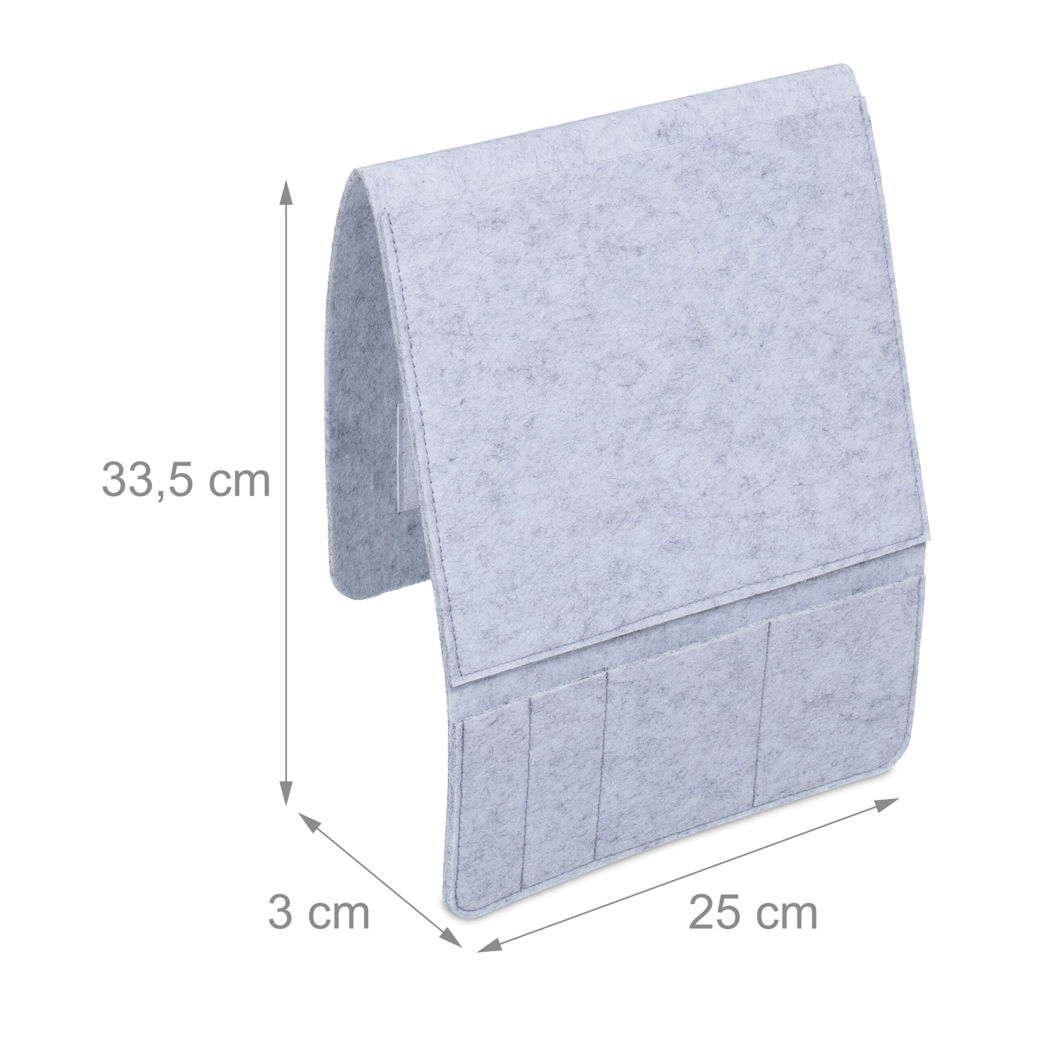 Betttasche mit 5 Fächern 2er-Set Grau von Relaxdays