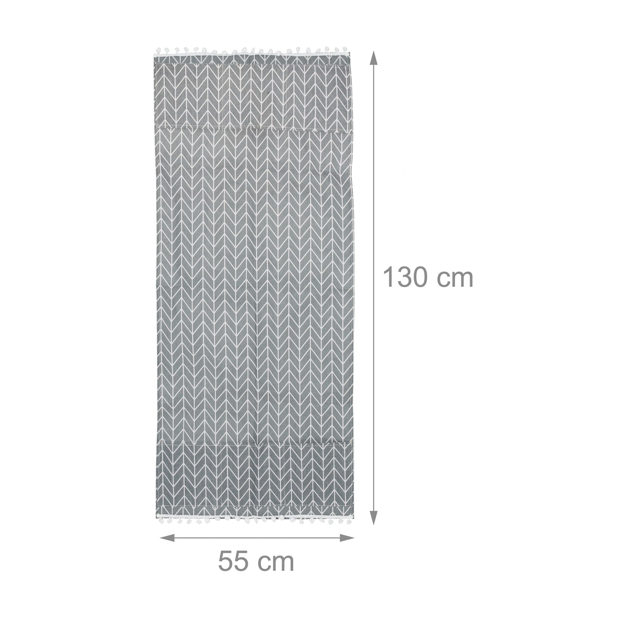 Waschmaschinenauflage mit Taschen Weiss-Creme-Grau von Relaxdays