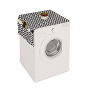 Waschmaschinenauflage mit Taschen Weiss-Creme-Schwarz von Relaxdays