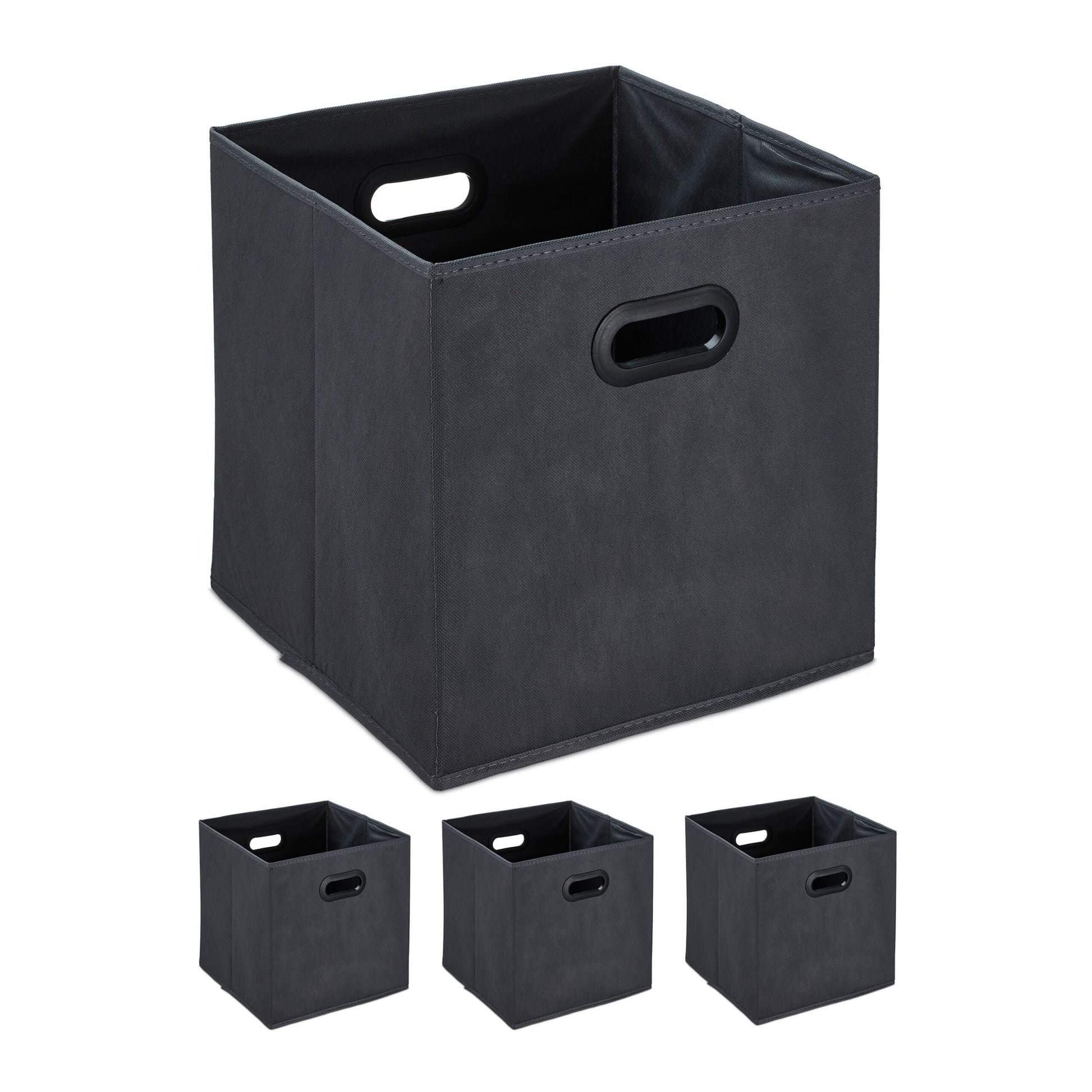 Aufbewahrungsbox in Anthrazit 4er-Set Anthrazit von Relaxdays