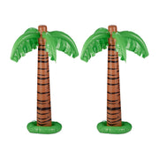 Aufblasbare Palme 2er-Set Dunkelbraun-Dunkelgrün-Hellbraun von Relaxdays