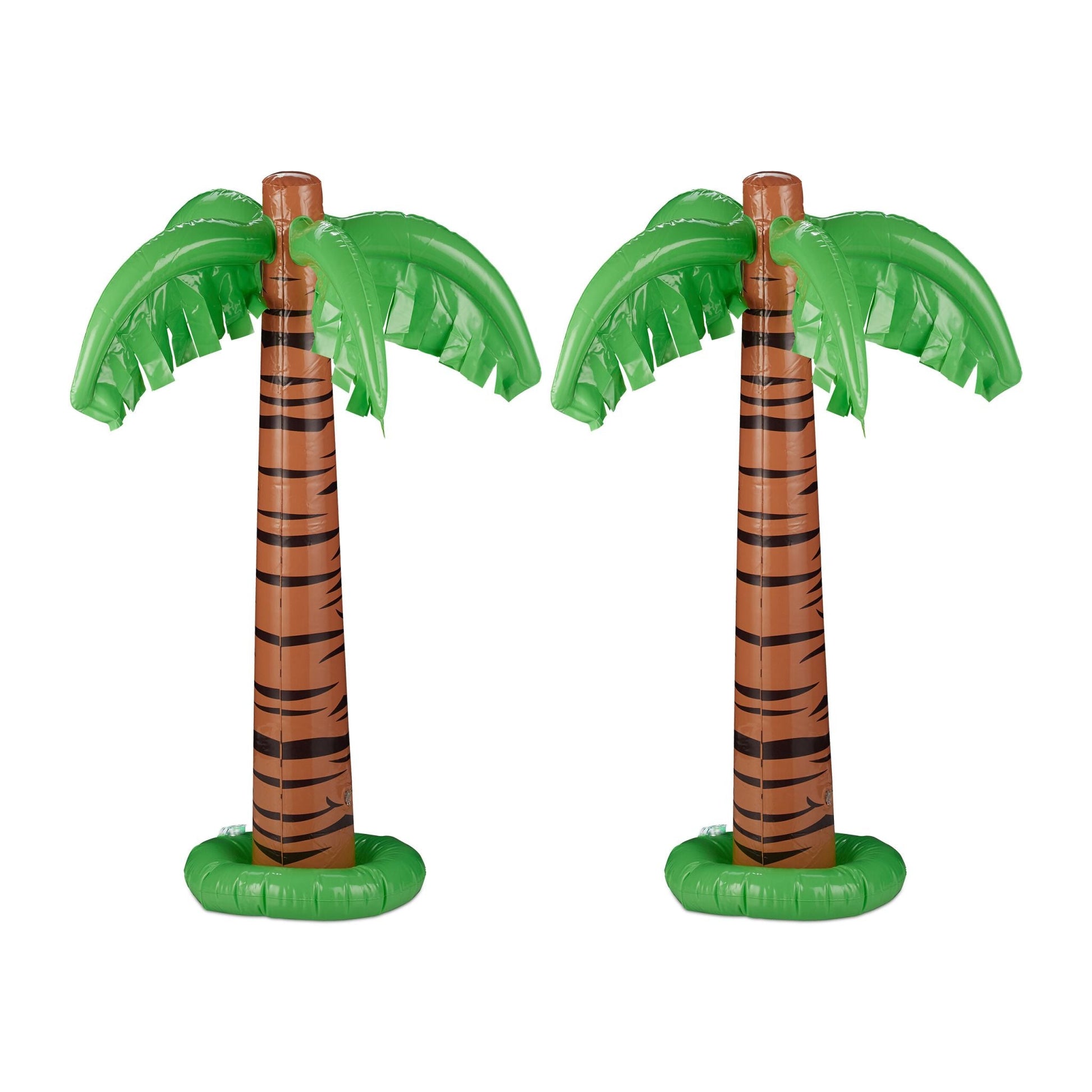 Aufblasbare Palme 2er-Set Dunkelbraun-Dunkelgrün-Hellbraun von Relaxdays
