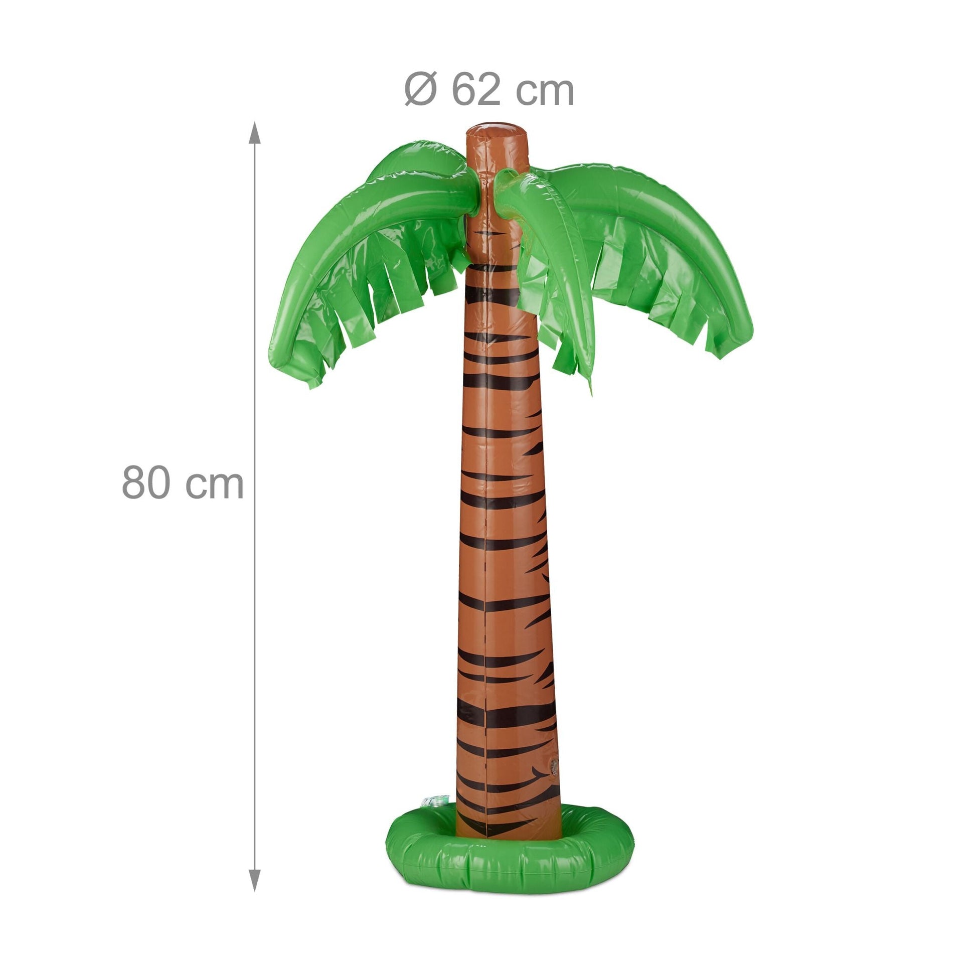 Aufblasbare Palme 2er-Set Dunkelbraun-Dunkelgrün-Hellbraun von Relaxdays