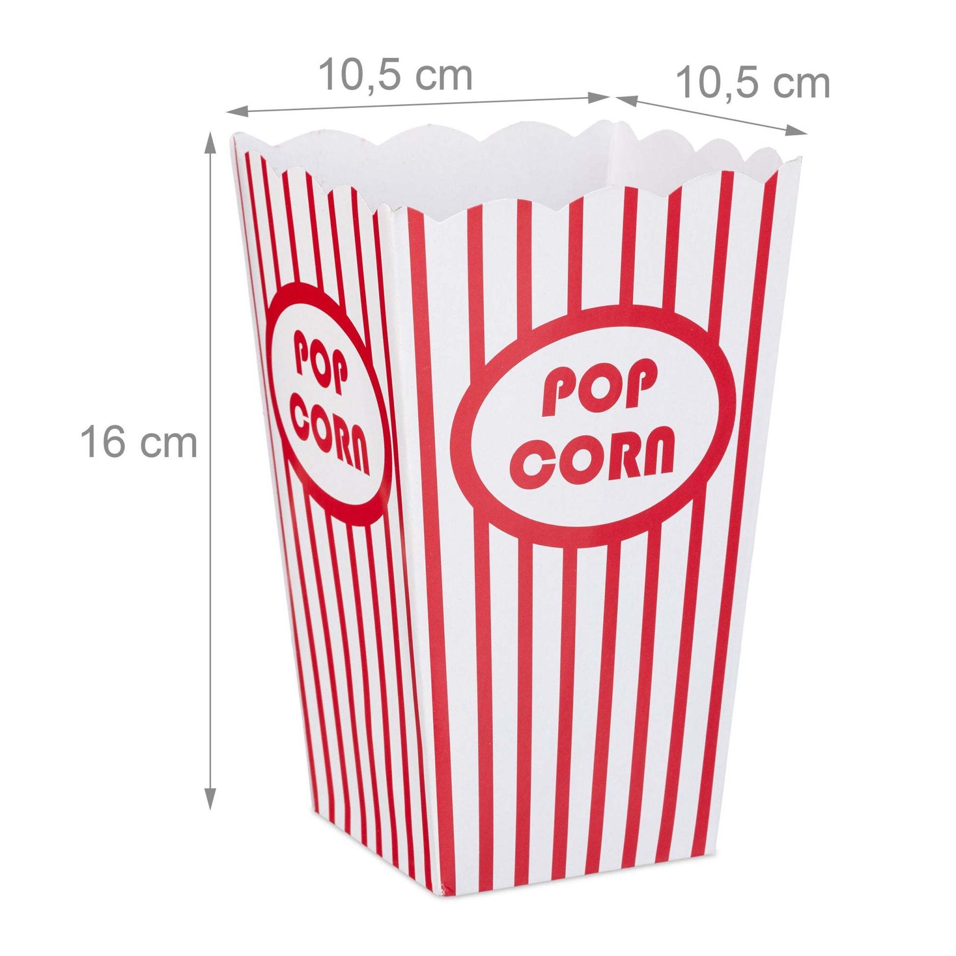 Popcorntüten 100er-Set Weiss-Rot von Relaxdays