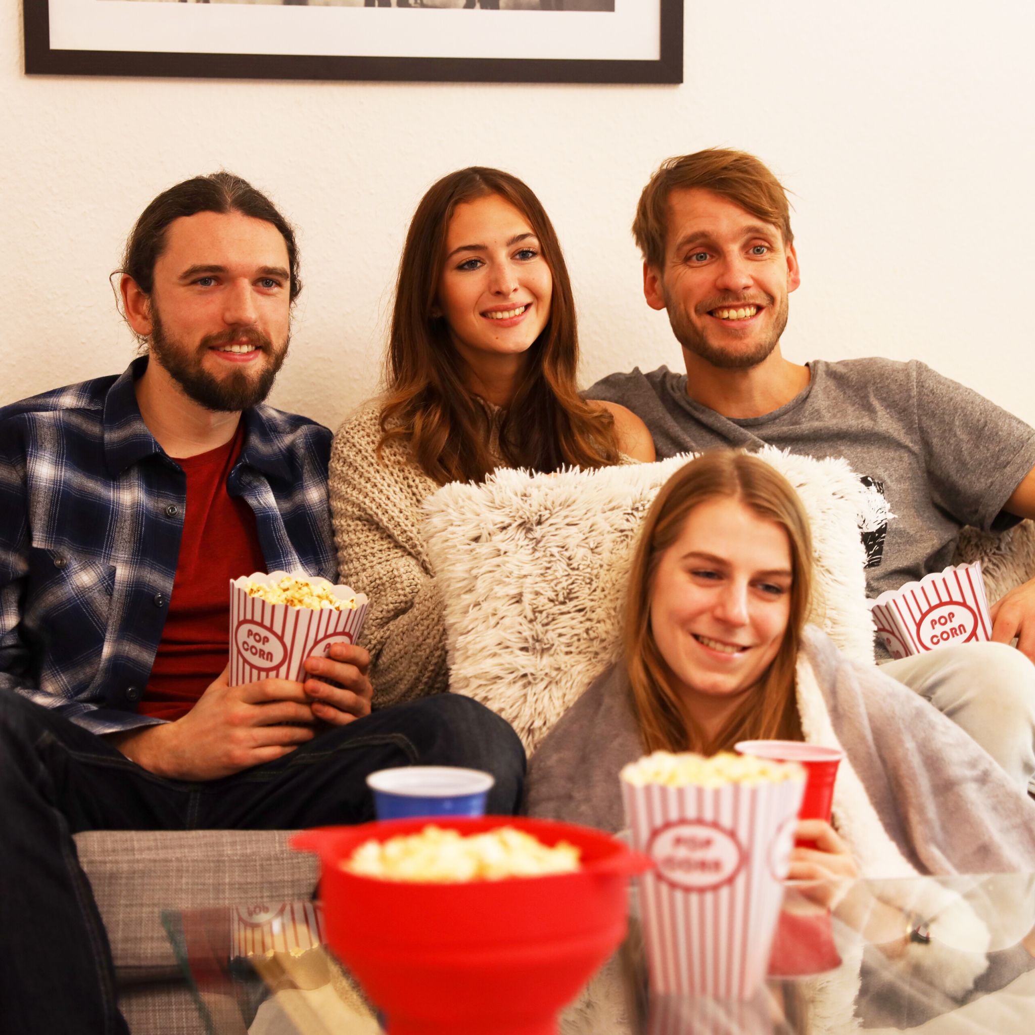 Popcorntüten 100er-Set Weiss-Rot von Relaxdays
