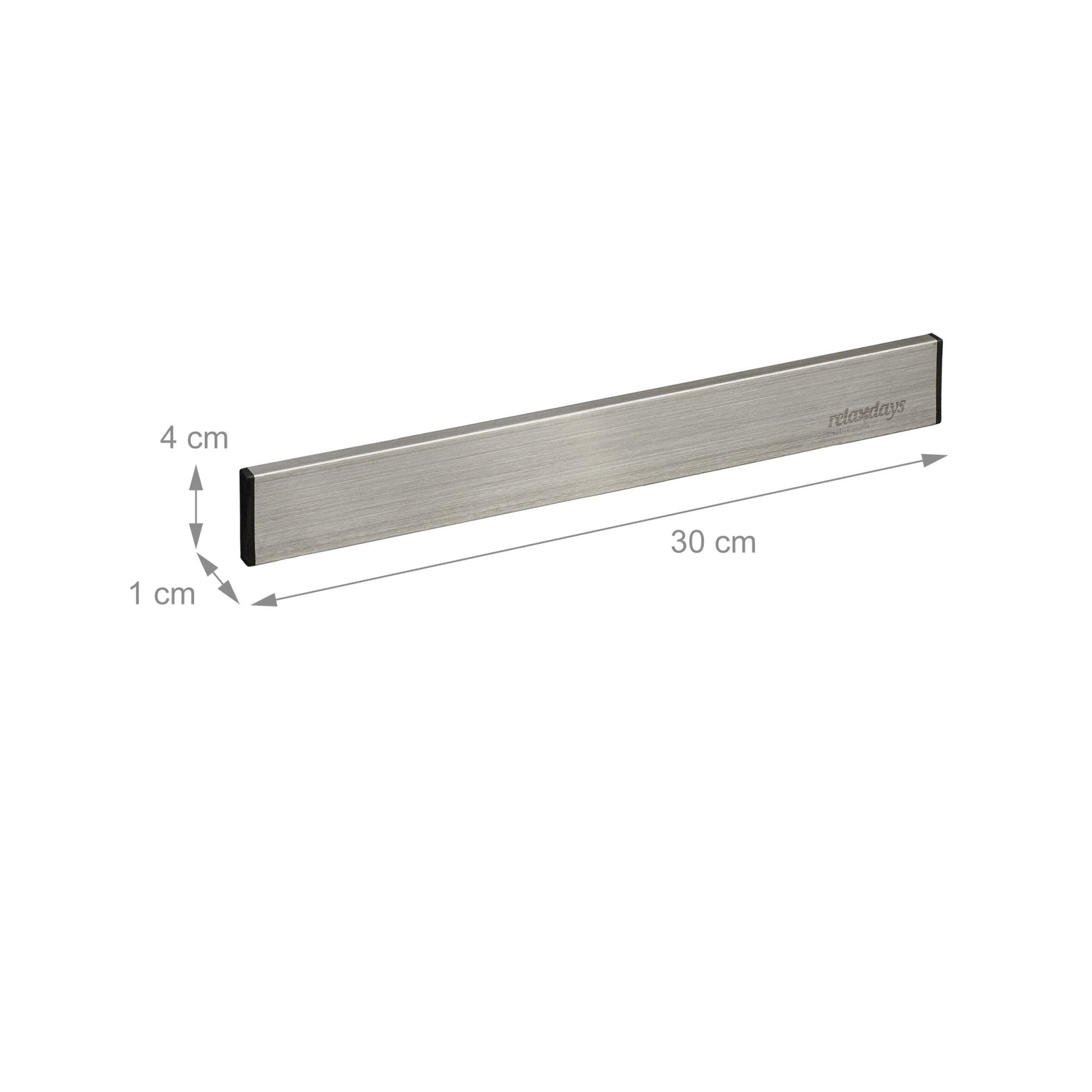 Selbstklebende Magnetleiste 30cm Schwarz-Silber von Relaxdays