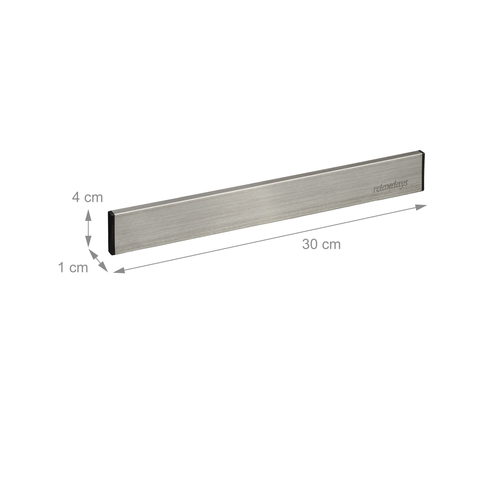 Selbstklebende Magnetleiste 30cm Schwarz-Silber von Relaxdays