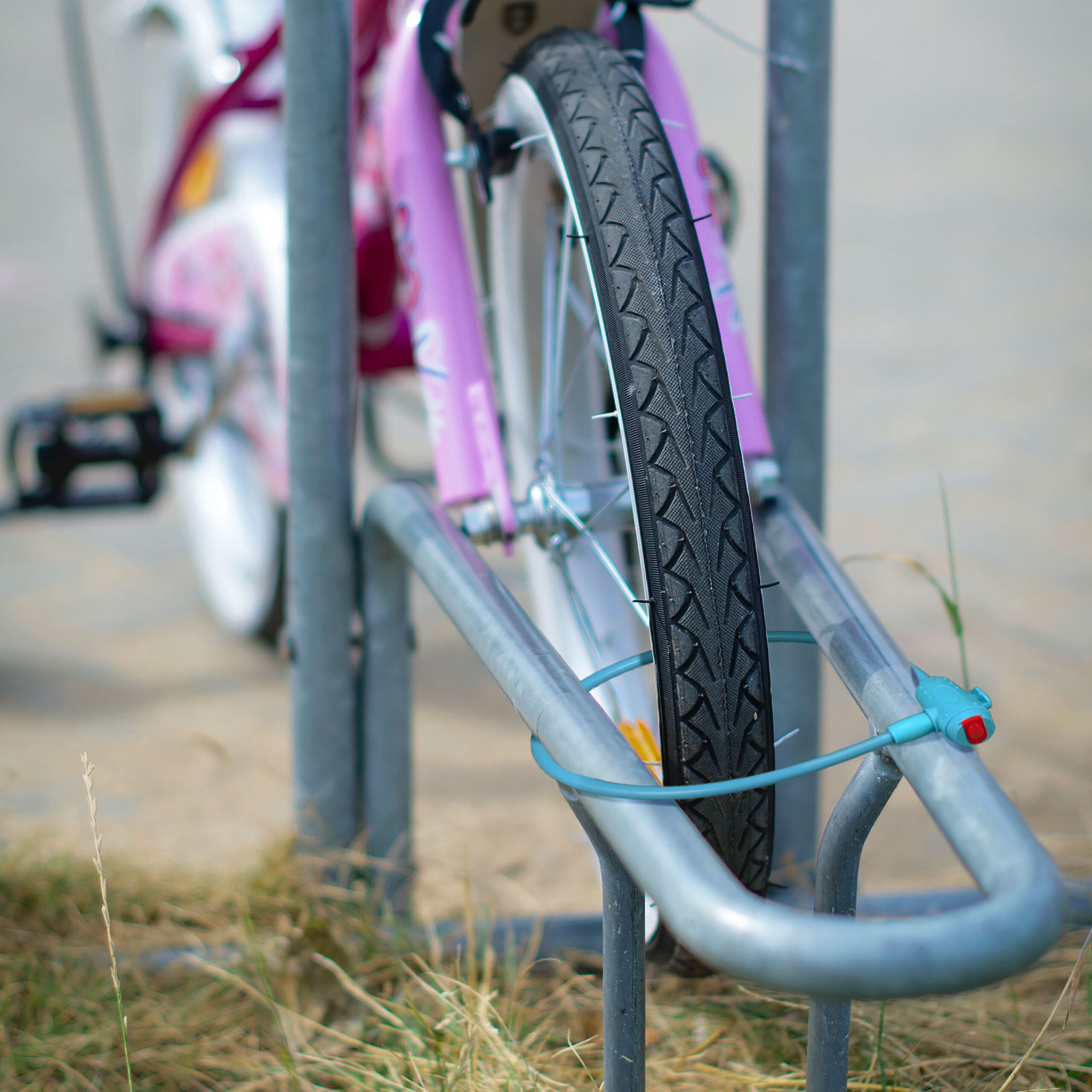 Fahrradschloss für Kinder Hellblau-Rot