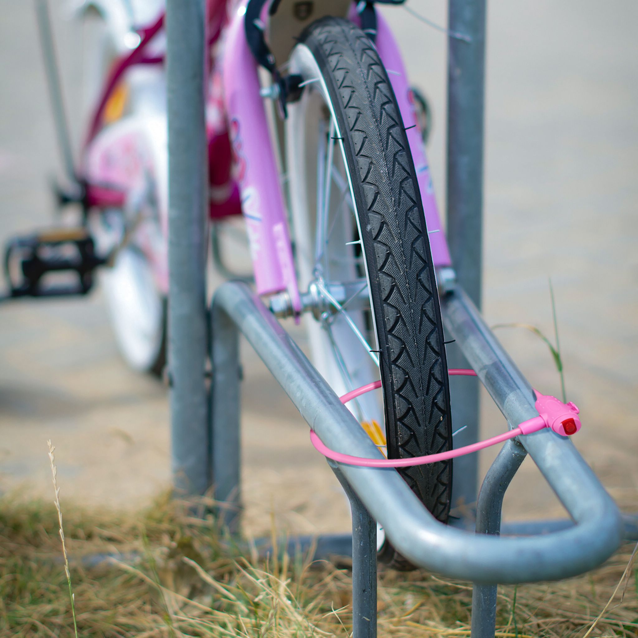 Fahrradschloss für Kinder Pink-Rot