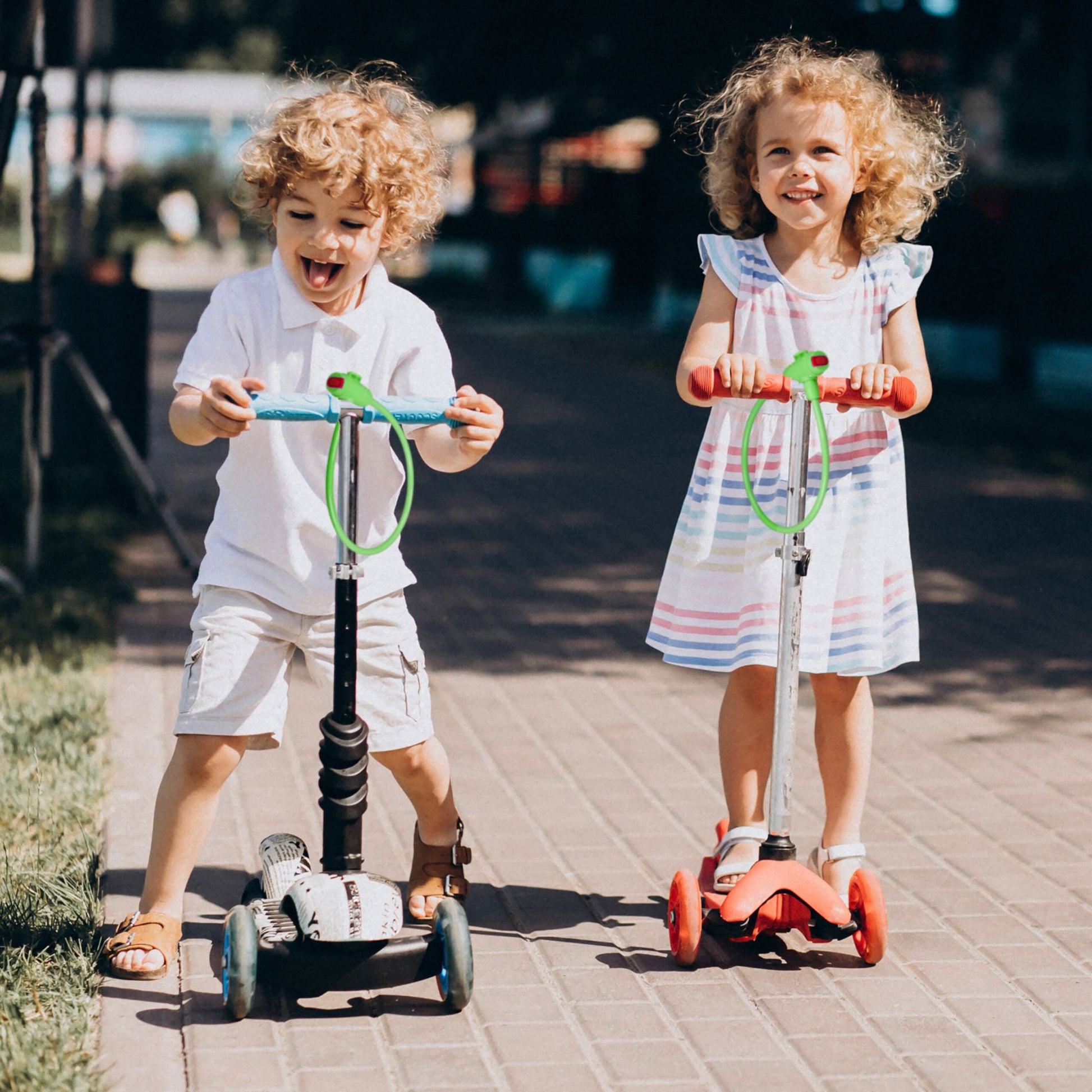 Fahrradschloss für Kinder Grün-Rot von Relaxdays