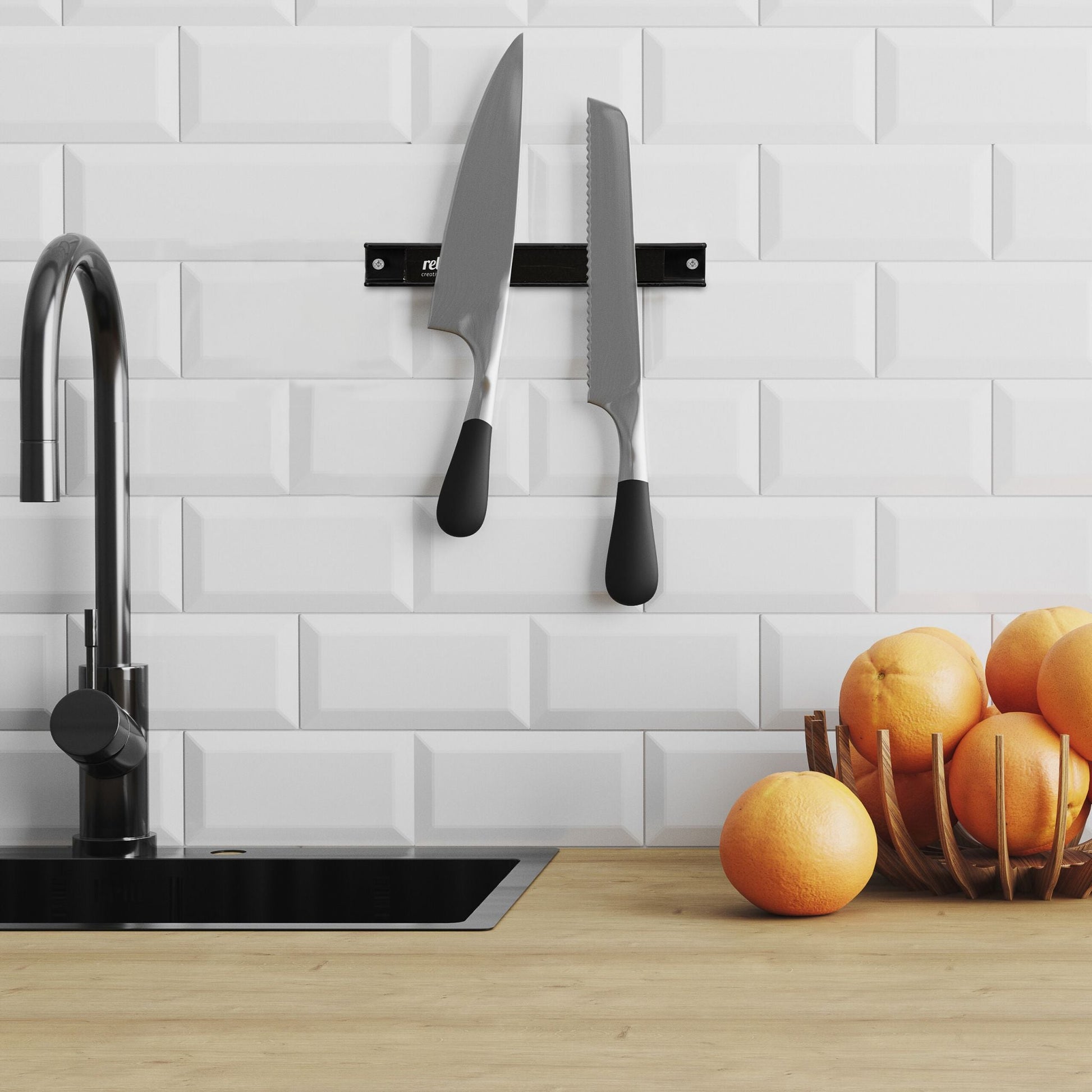 Magnetleiste Stahl 3er-Set Schwarz von Relaxdays