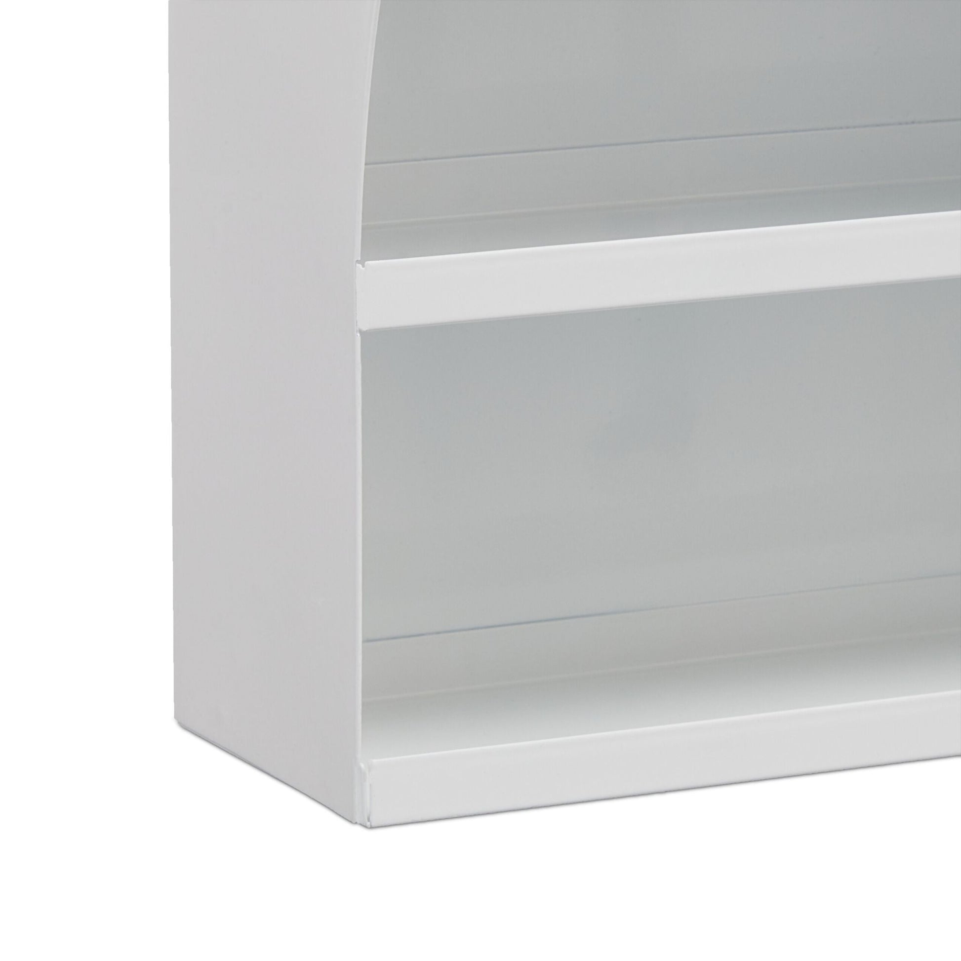 Abschliessbarer Medizinschrank Glastür Weiss-Silber-Transparent von Relaxdays