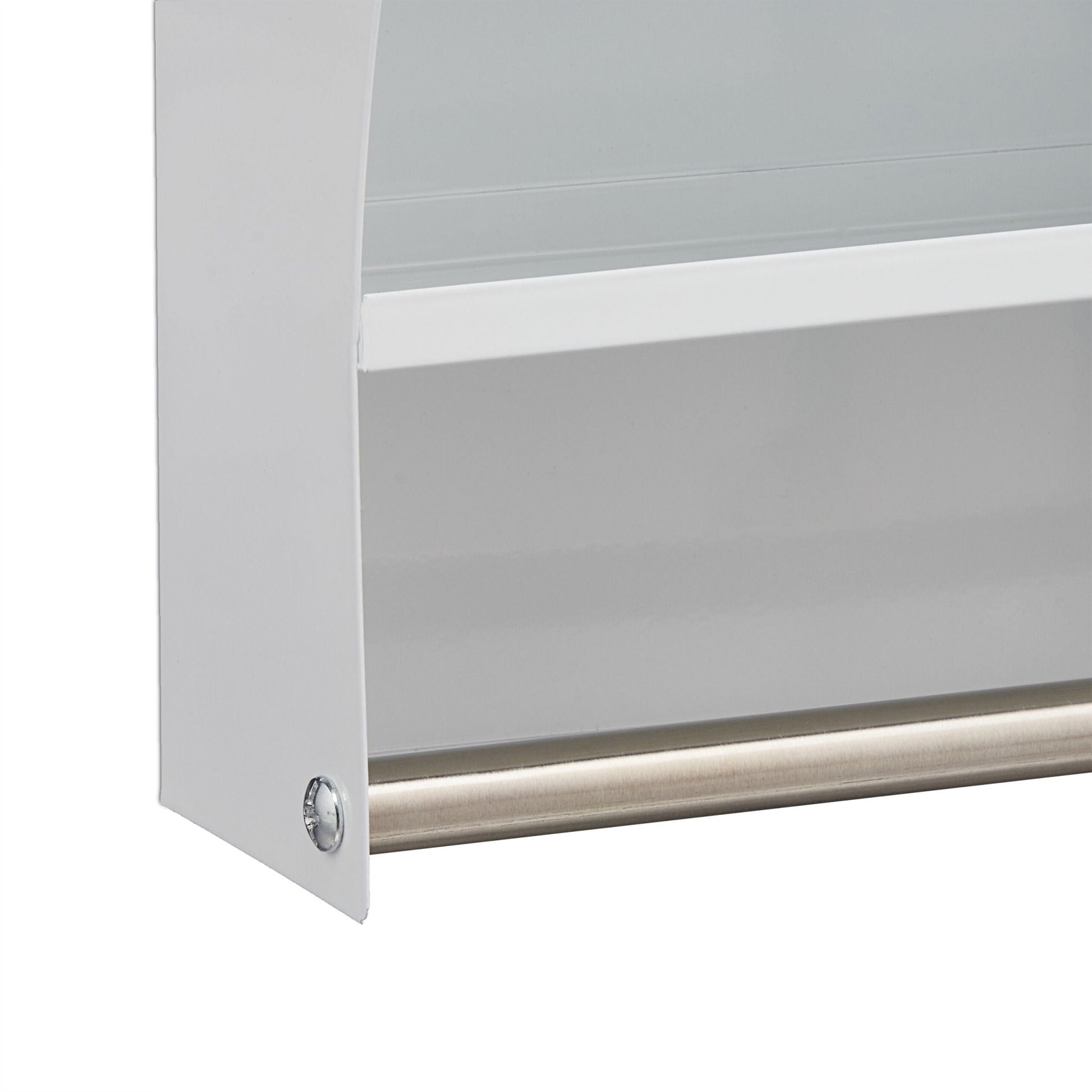 Abschliessbarer Medizinschrank Glastür Weiss-Silber-Transparent von Relaxdays