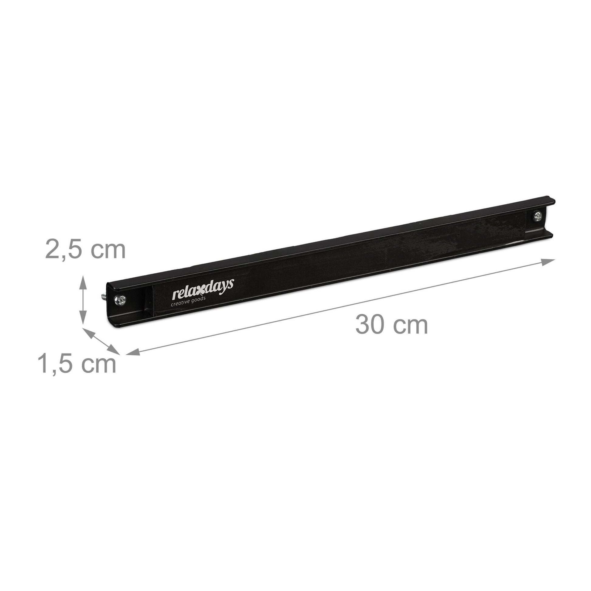 Magnetleiste 30cm 3er-Set Schwarz von Relaxdays