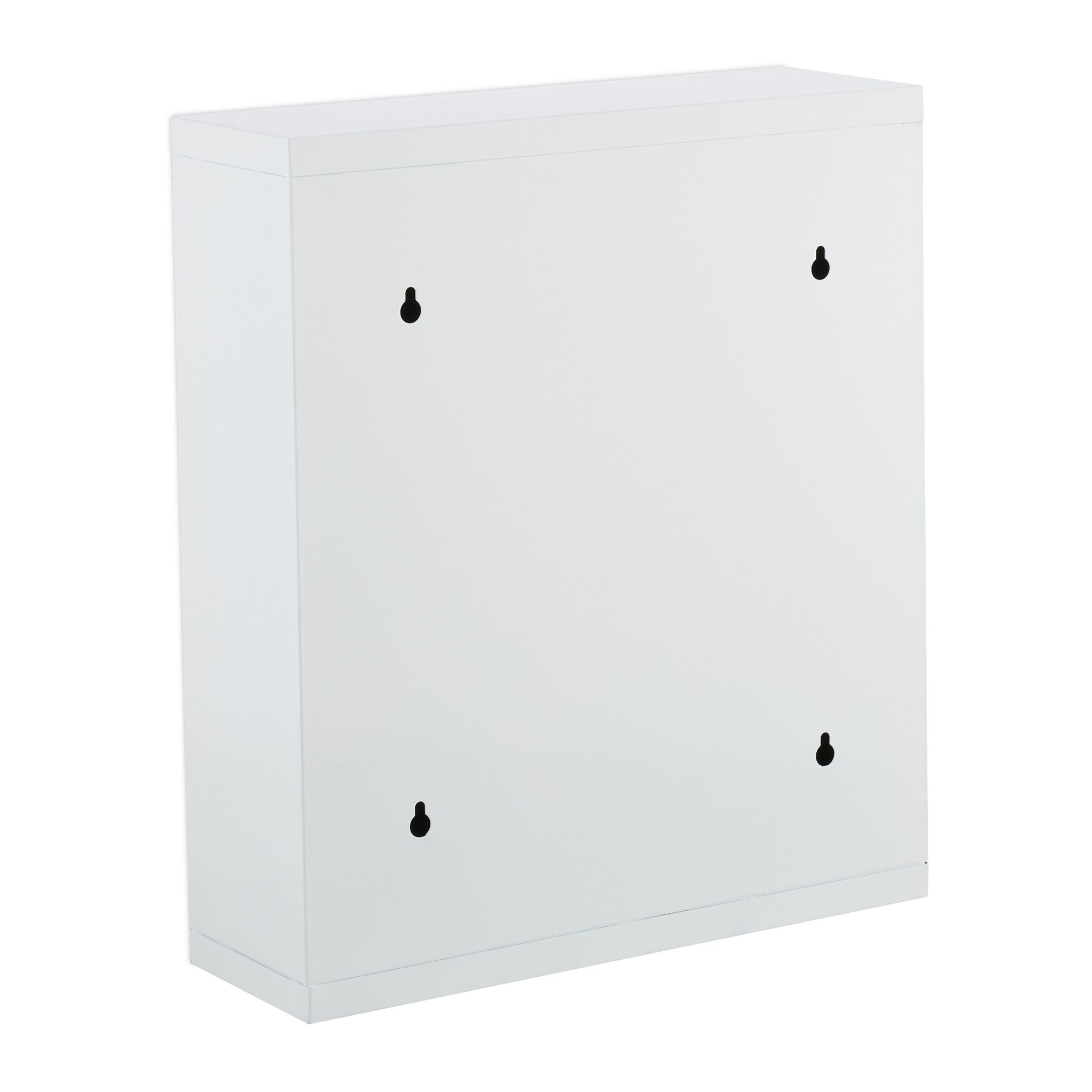Abschliessbarer Medizinschrank Weiss-Grün-Silber von Relaxdays