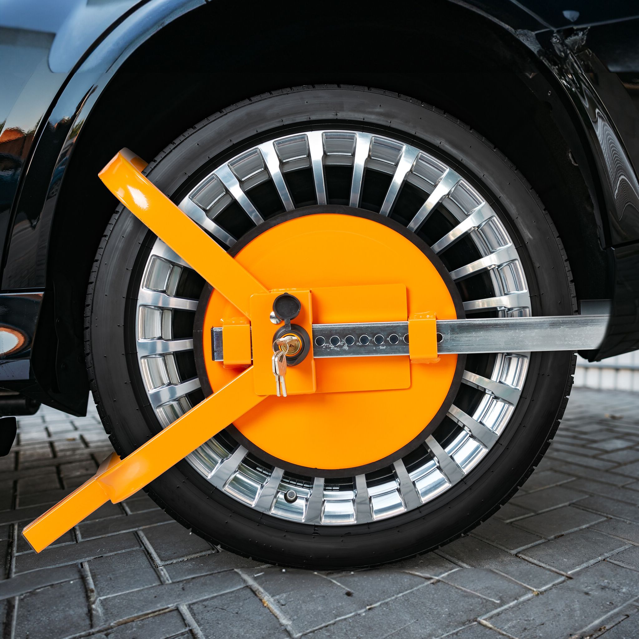 Radkralle 13–15 Zoll Orange-Schwarz-Silber von Relaxdays