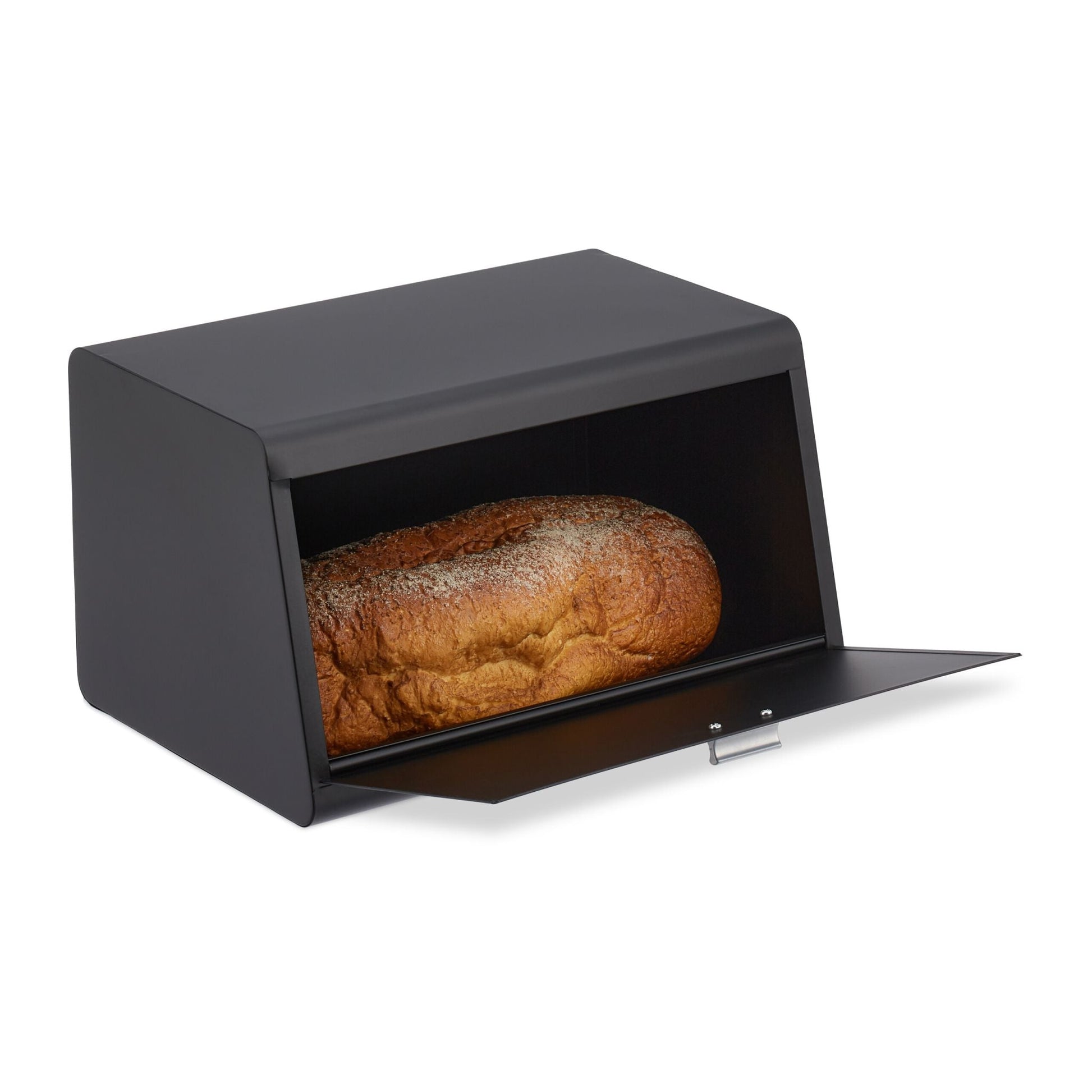 Brotkasten Edelstahl Schwarz-Grau von Relaxdays