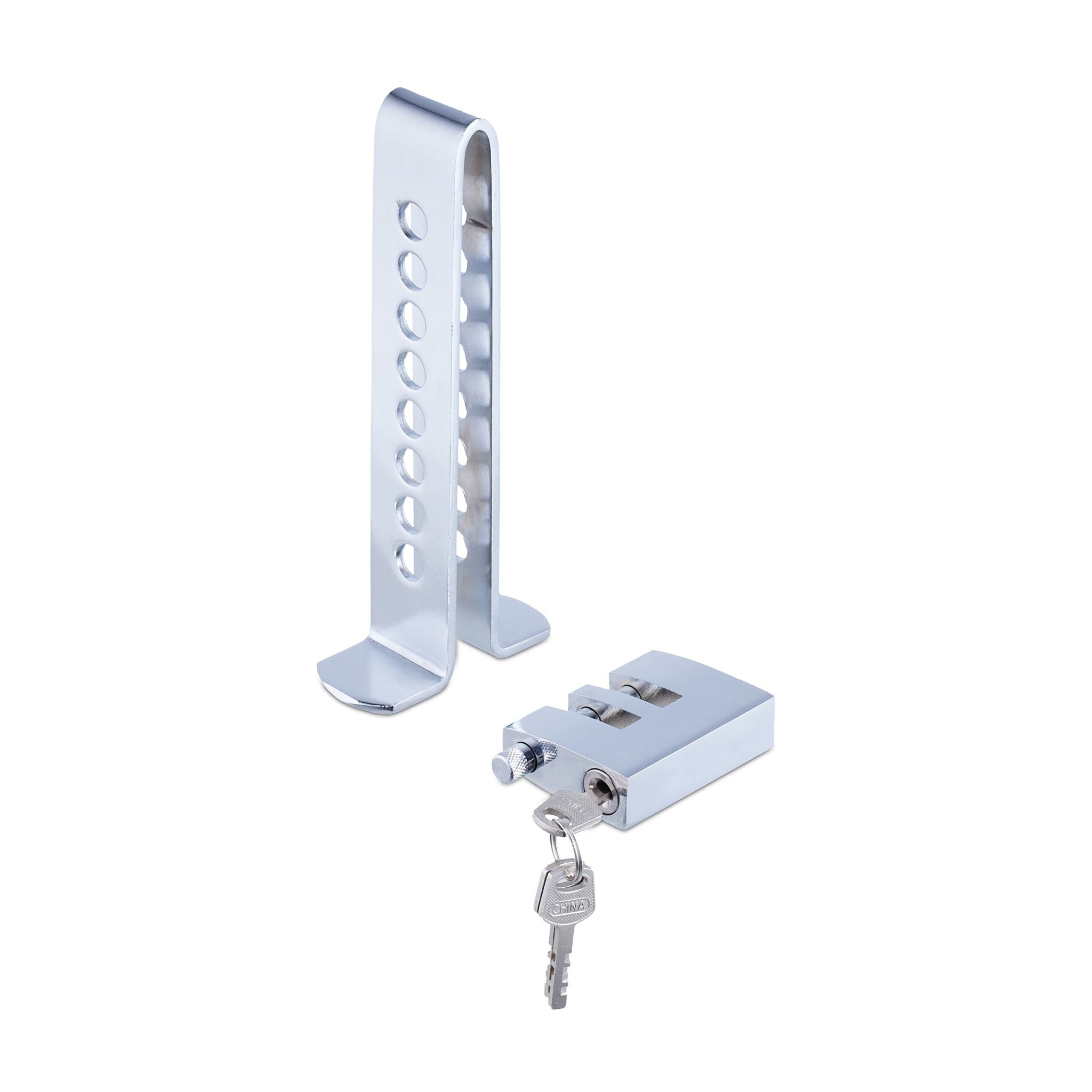 Pedalschloss Auto Silber von Relaxdays