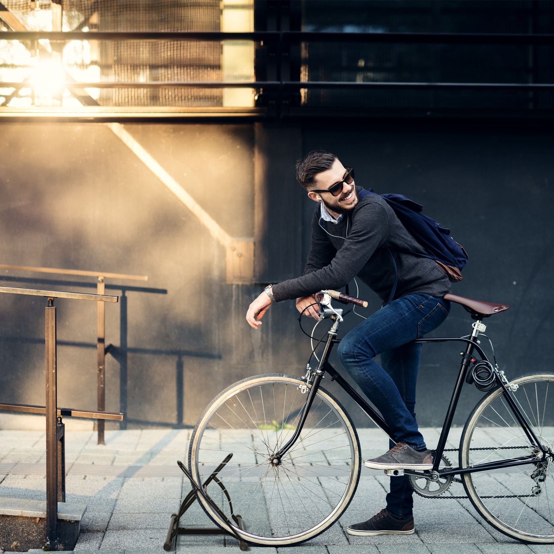 Fahrradständer für 2 Fahrräder Schwarz von Relaxdays