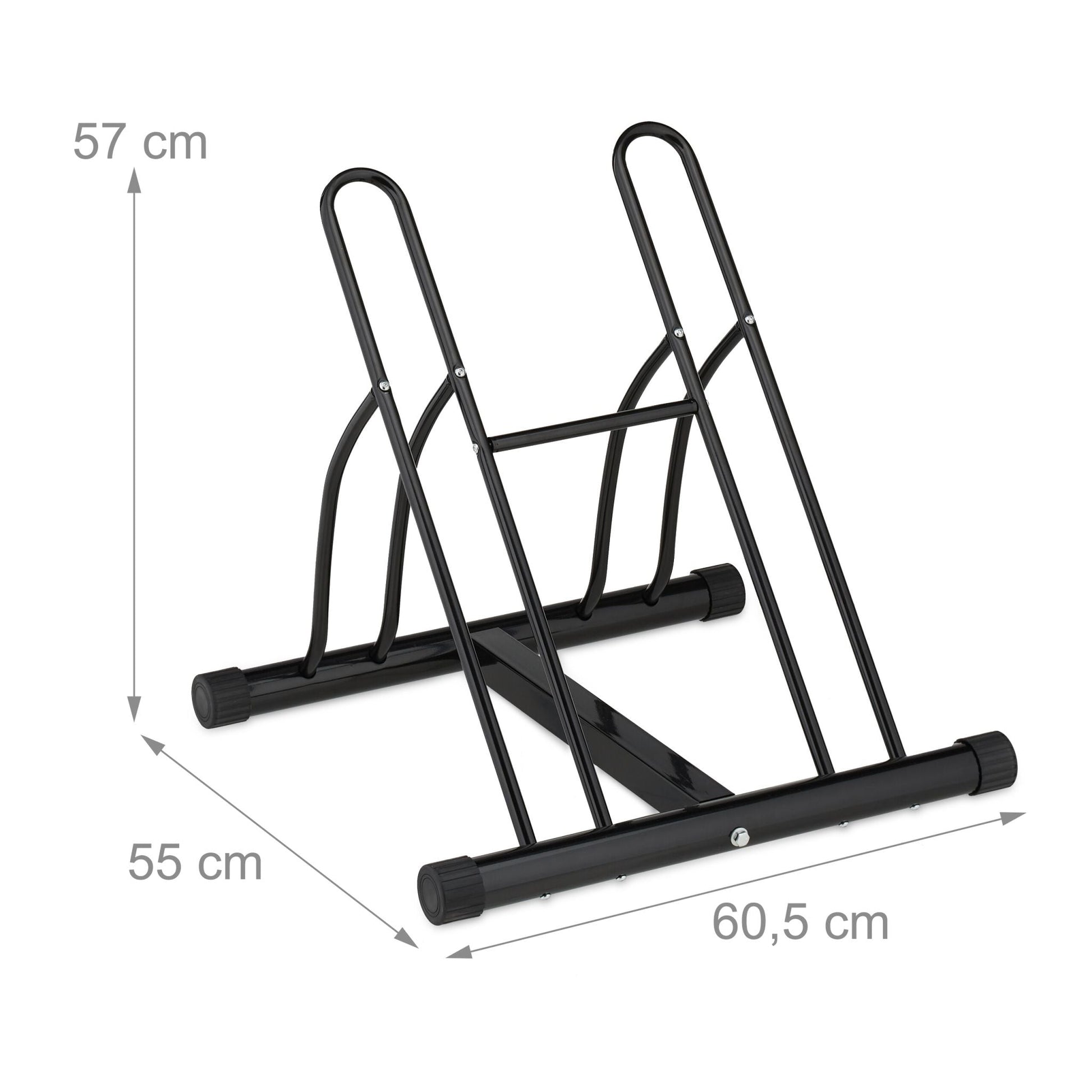Fahrradständer für 2 Fahrräder Schwarz von Relaxdays