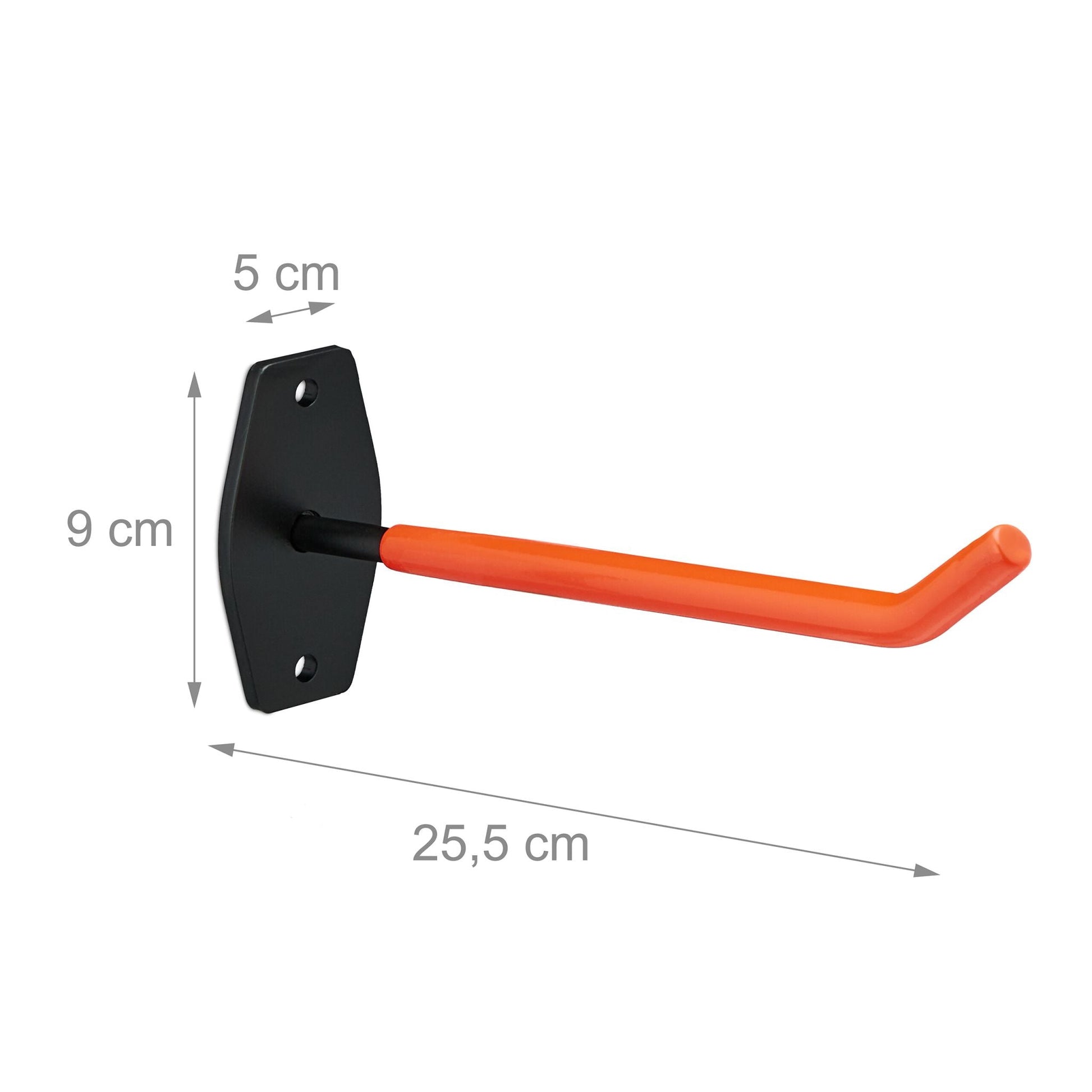 Reifenhalter für Wandmontage 4er-Set Orange-Schwarz von Relaxdays