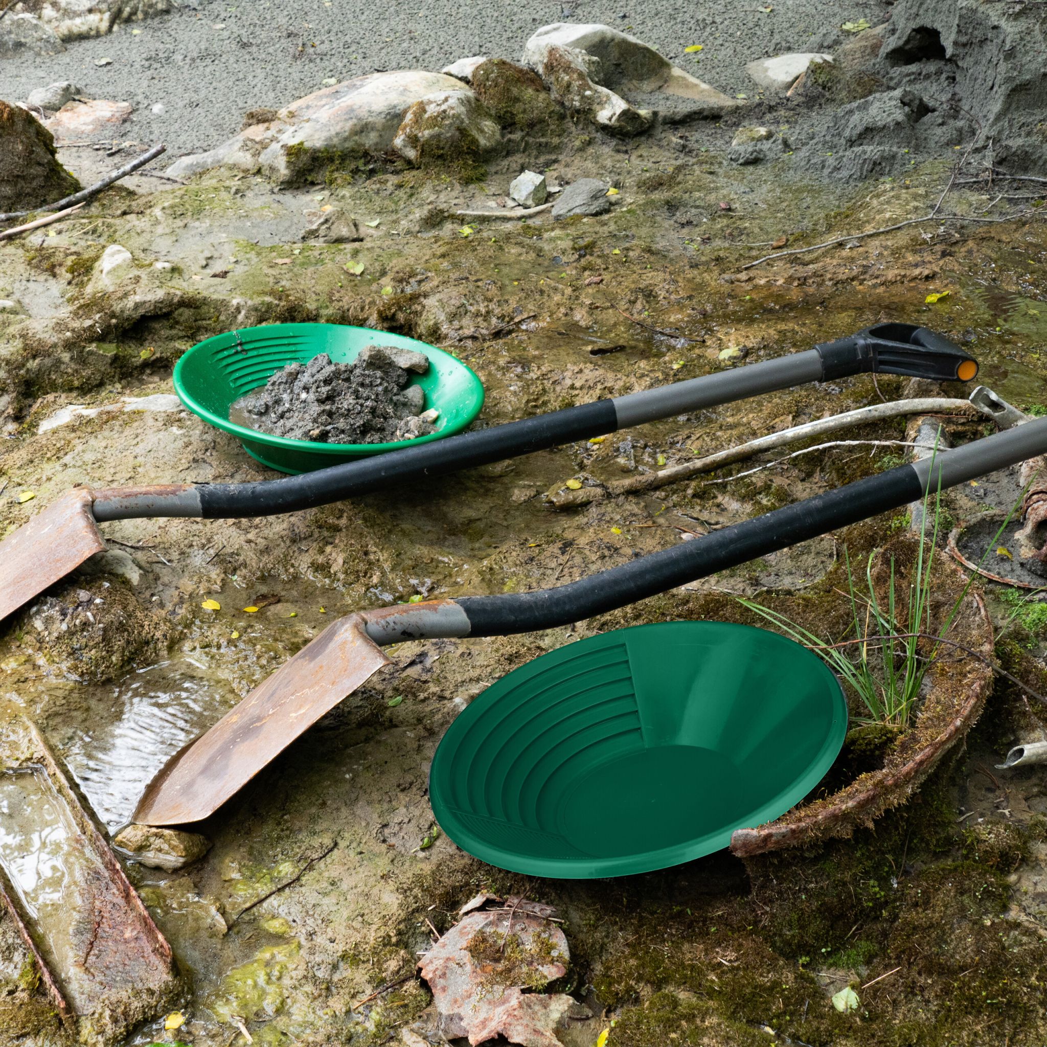 Goldwaschpfanne 2er-Set Dunkelgrün von Relaxdays
