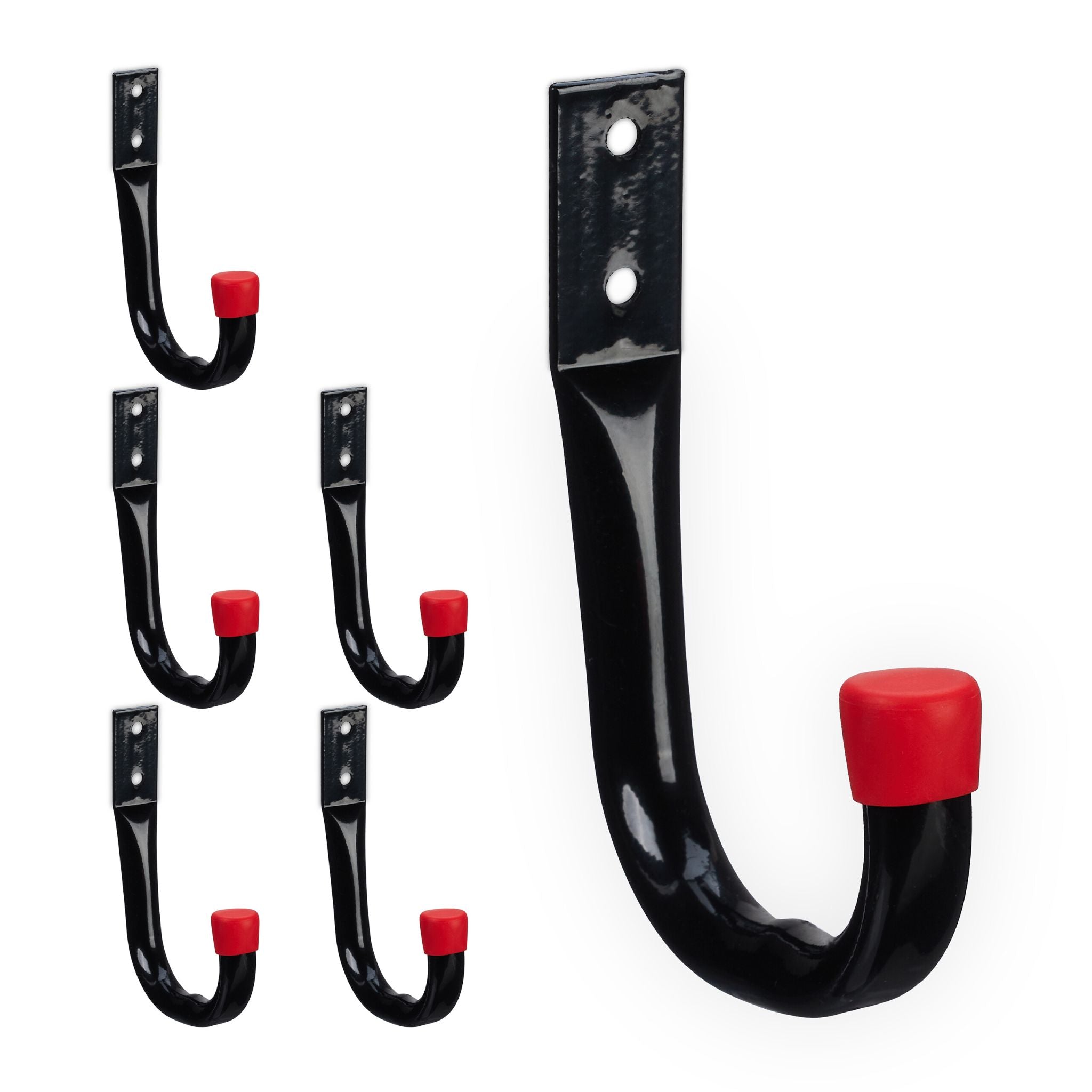 Wandhaken 6er-Set Rot-Schwarz von Relaxdays