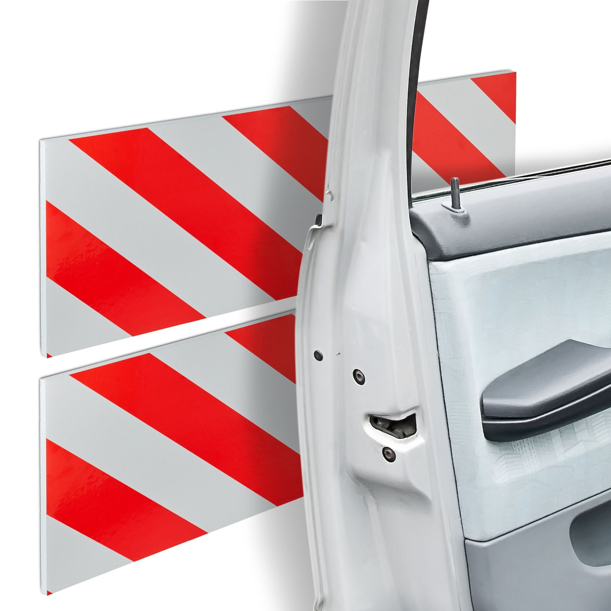 Garagen Wandschutz selbstklebend 2er-Set Weiss-Rot von Relaxdays