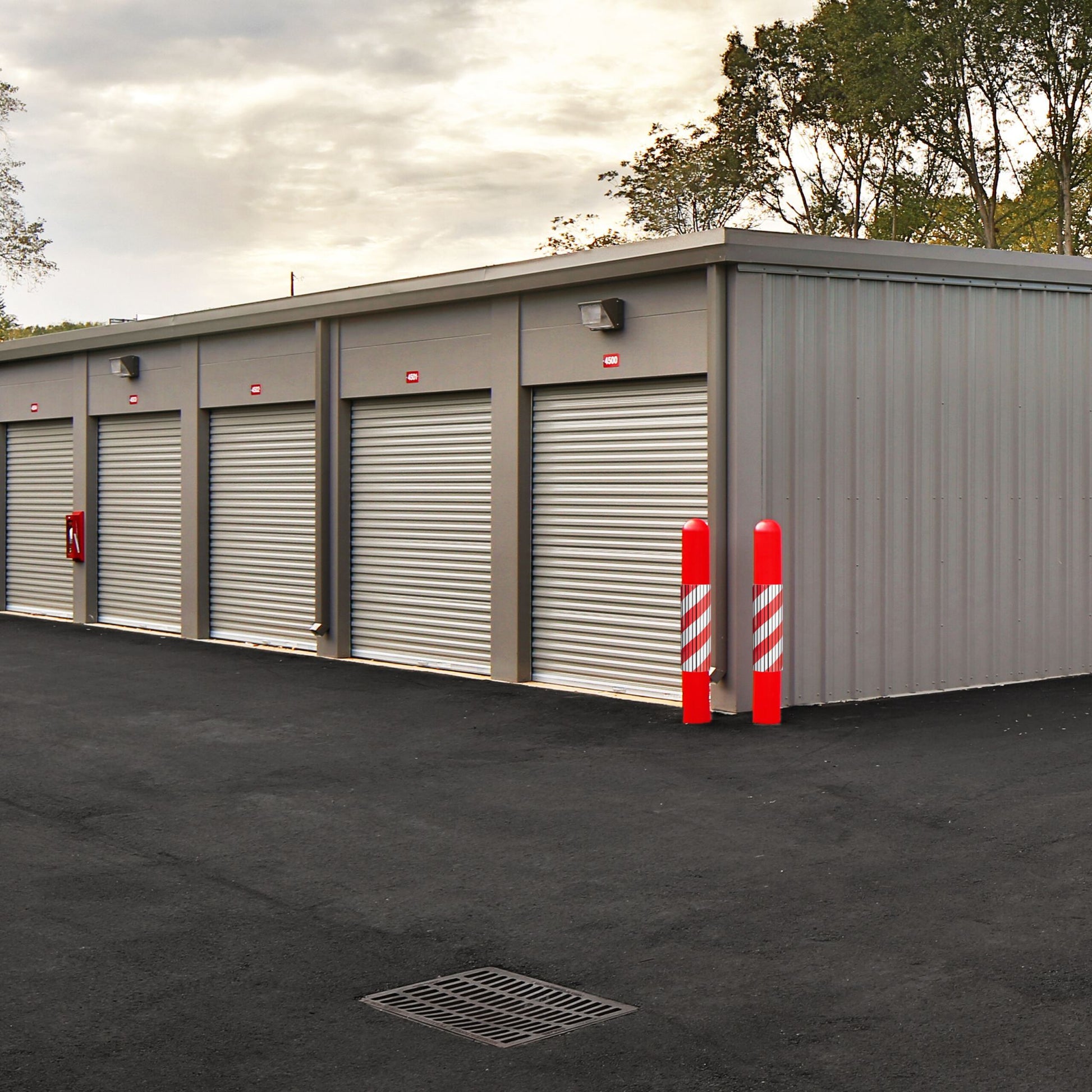 Garagen Wandschutz selbstklebend 2er-Set Weiss-Rot von Relaxdays