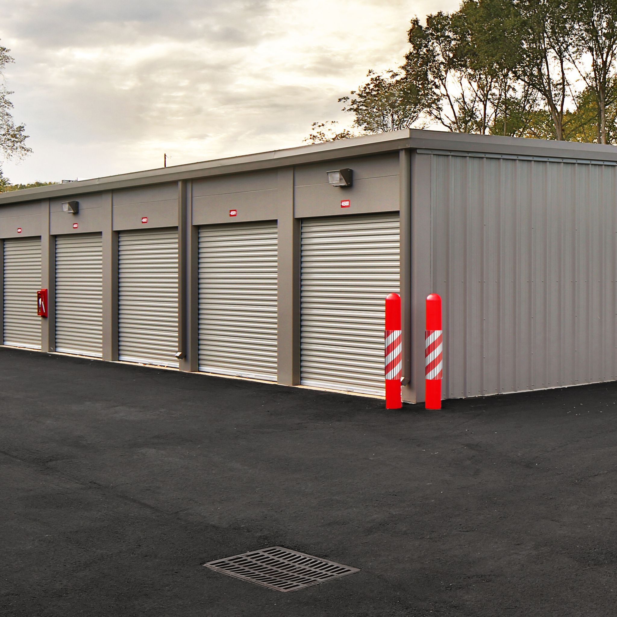 Garagen Wandschutz selbstklebend 2er-Set Weiss-Rot von Relaxdays
