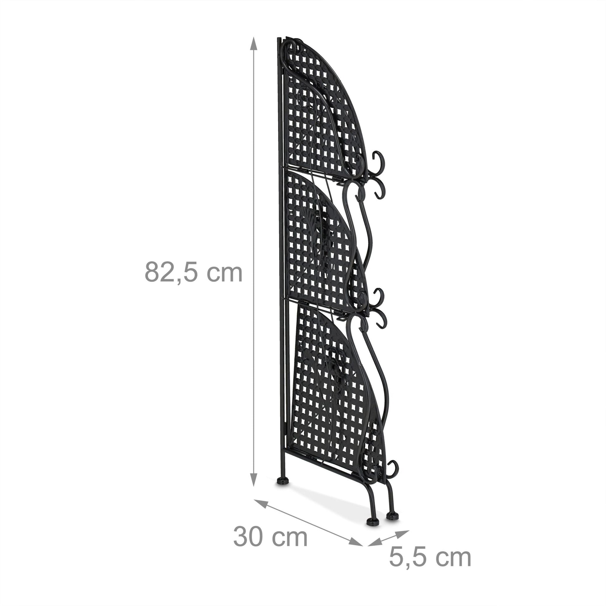 Eckregal mit 3 Ablagen Metall Schwarz von Relaxdays