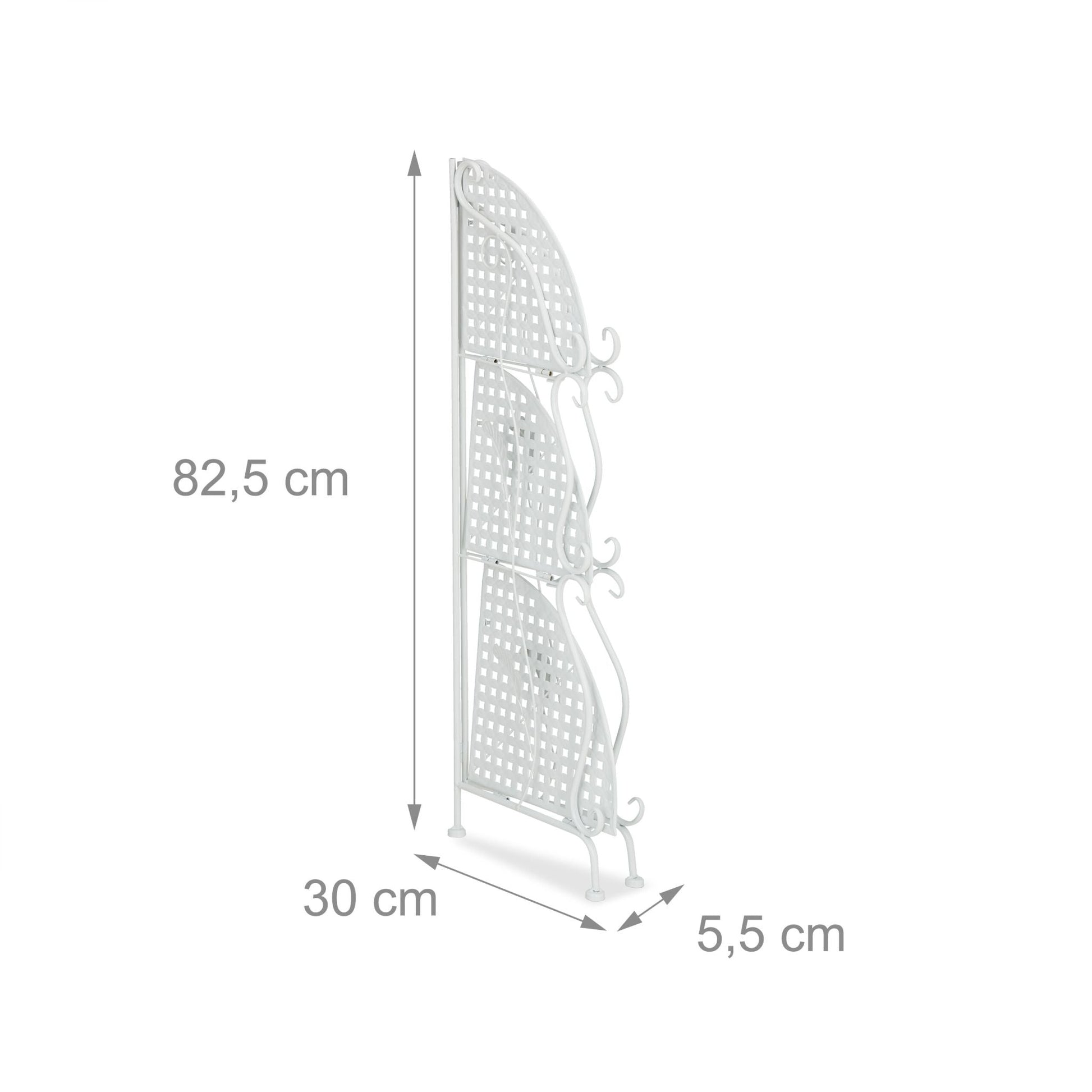 Eckregal Metall mit 3 Ablagen Weiss von Relaxdays