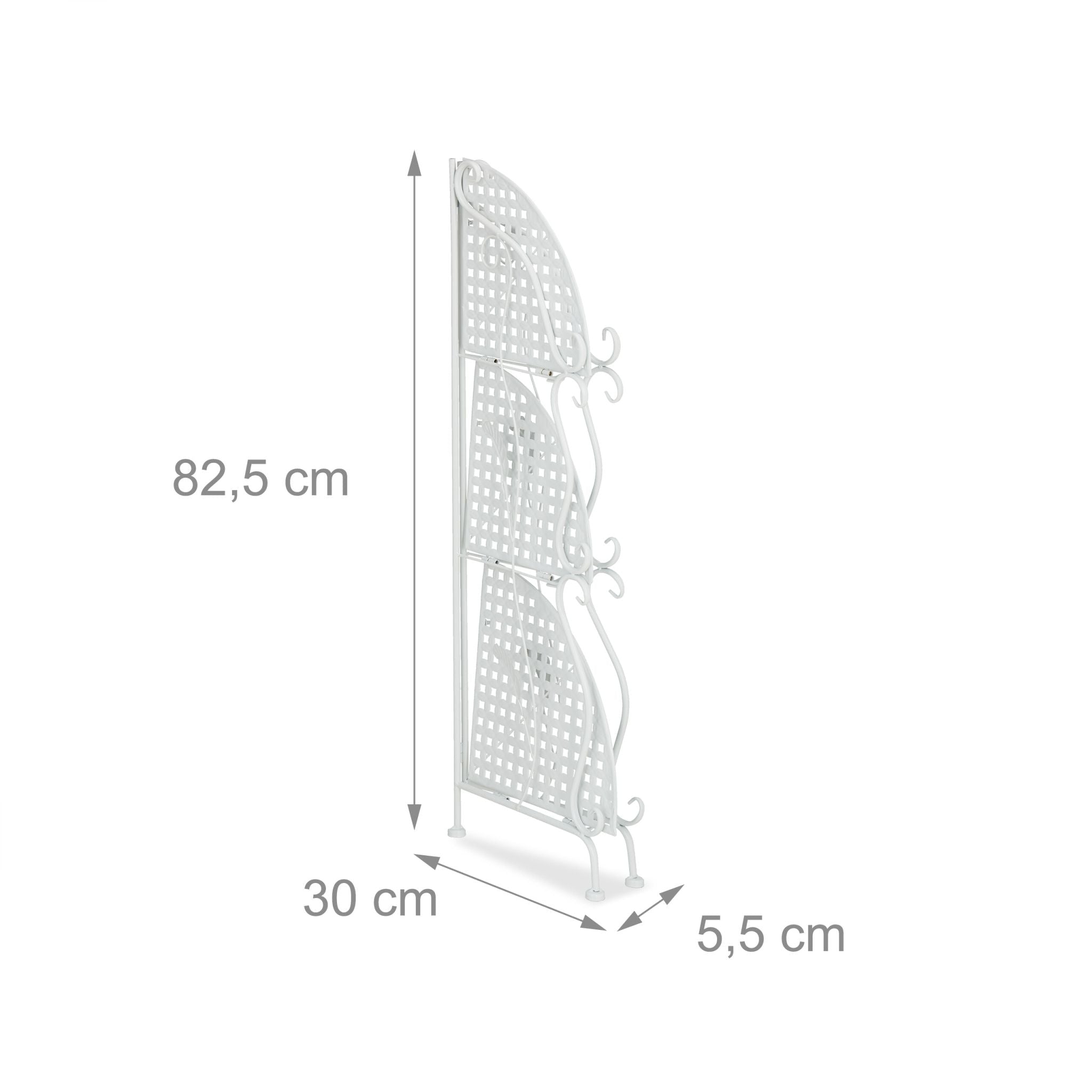 Eckregal Metall mit 3 Ablagen Weiss von Relaxdays